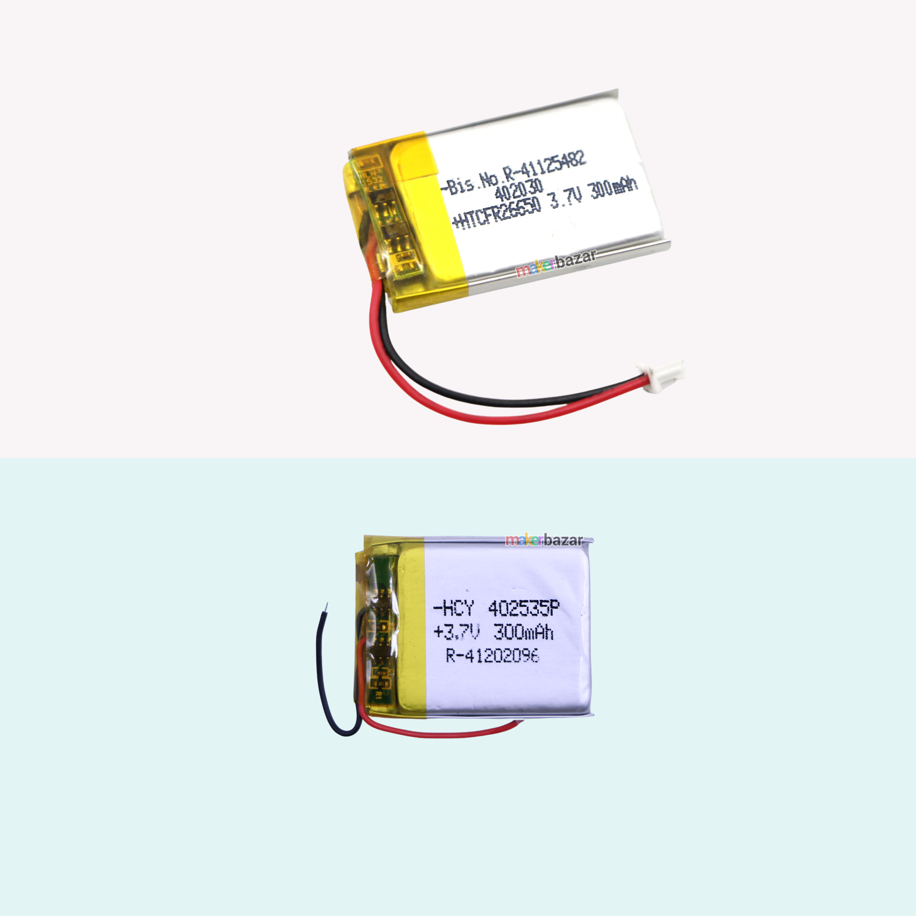 Generic: 3.7V 300mah Lipo Battery - Single Cell Lithium Polymer Battery