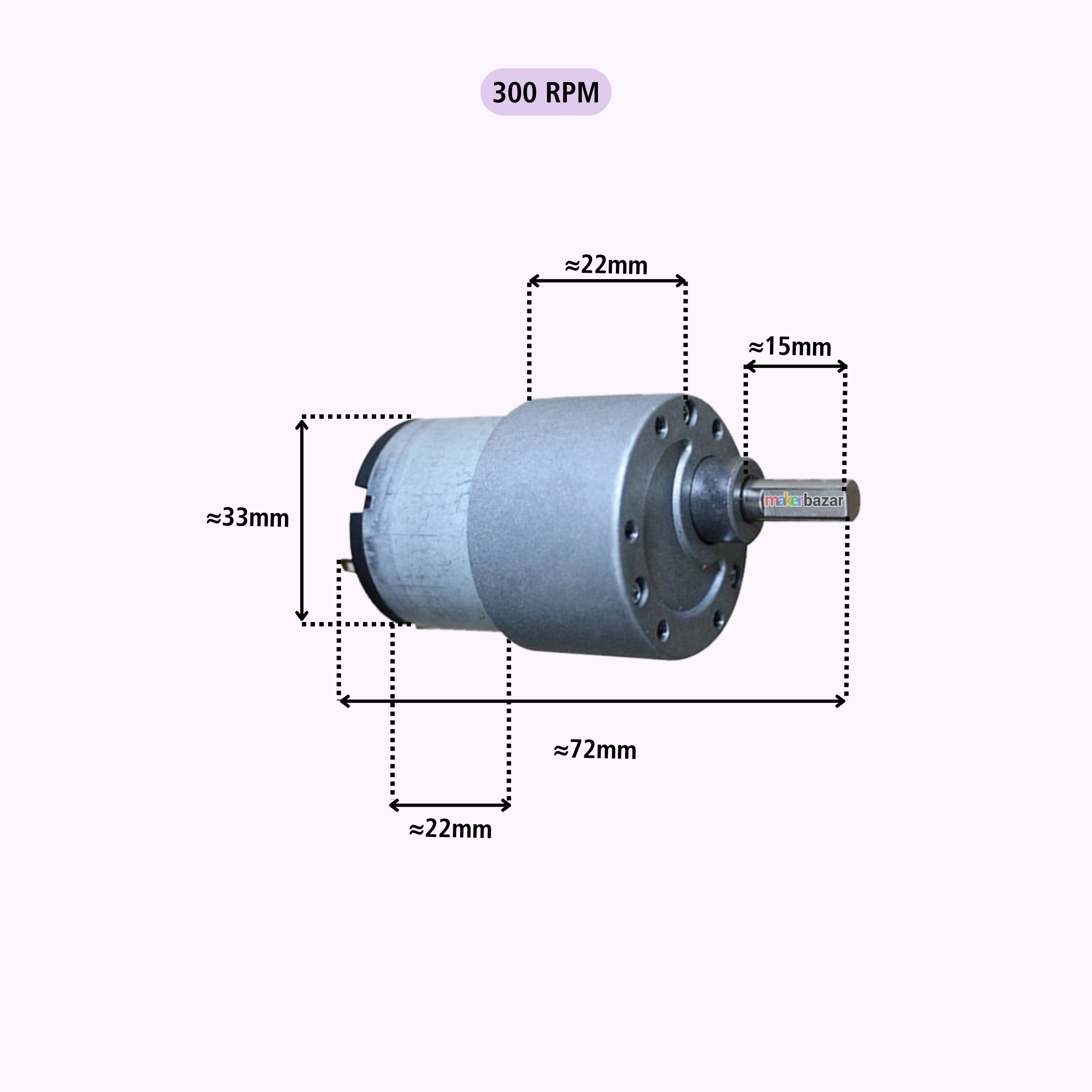 JGB37-520 DC 12V Metal Gear Motor with Speed Reduction Gearbox