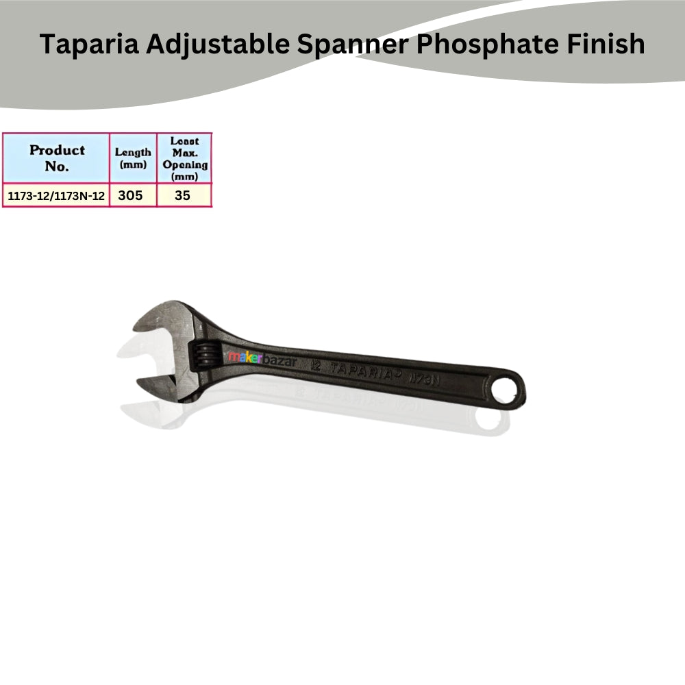 Taparia Adjustable Spanner Set Phosphate Finish (Printed Bag)