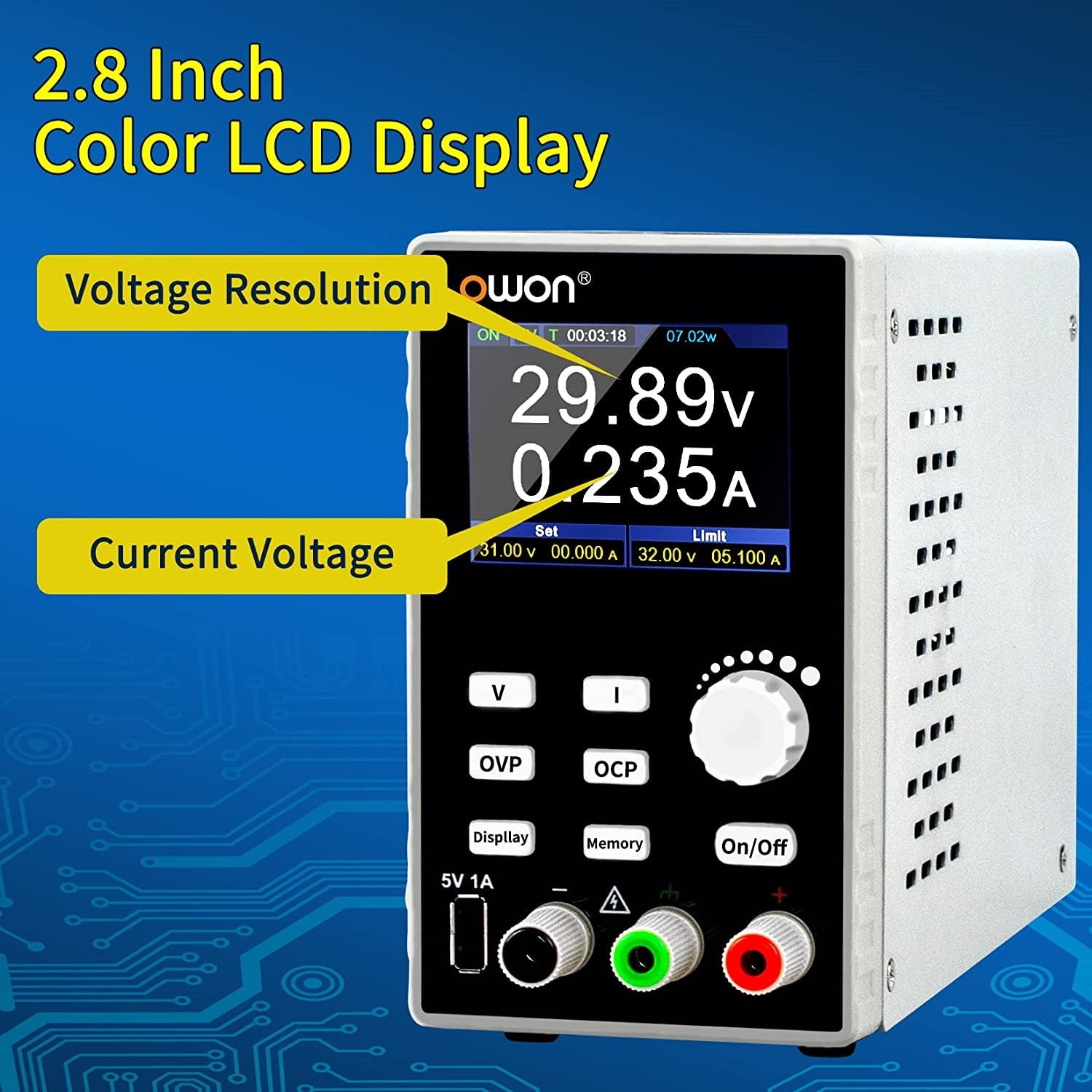 OWON SPE6103 DC Power Supply Variable, 60V 10A