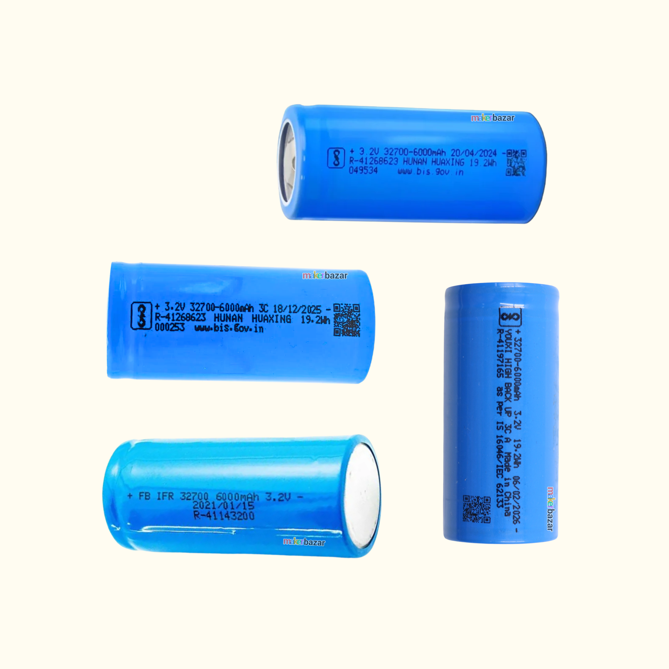 32700 32650 3.2V Rechargeable 6000mAh LifePO4 Battery Cell