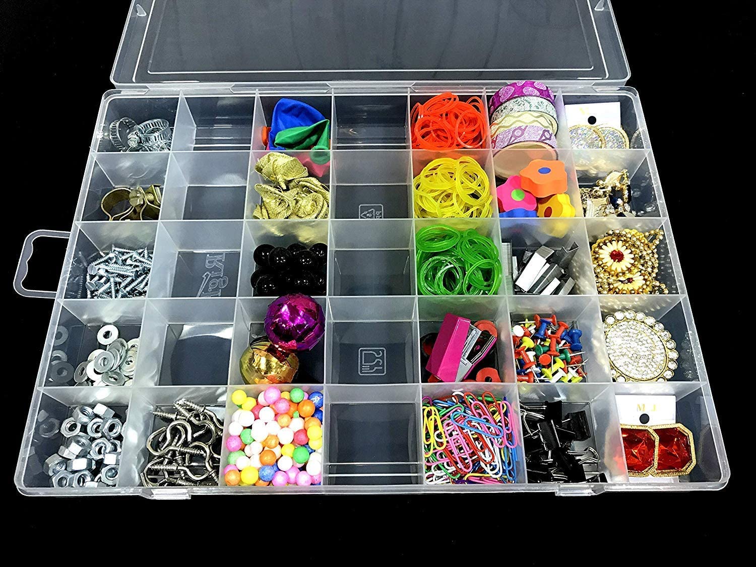 Adjustable Partition Clear Plastic Box Component Organiser