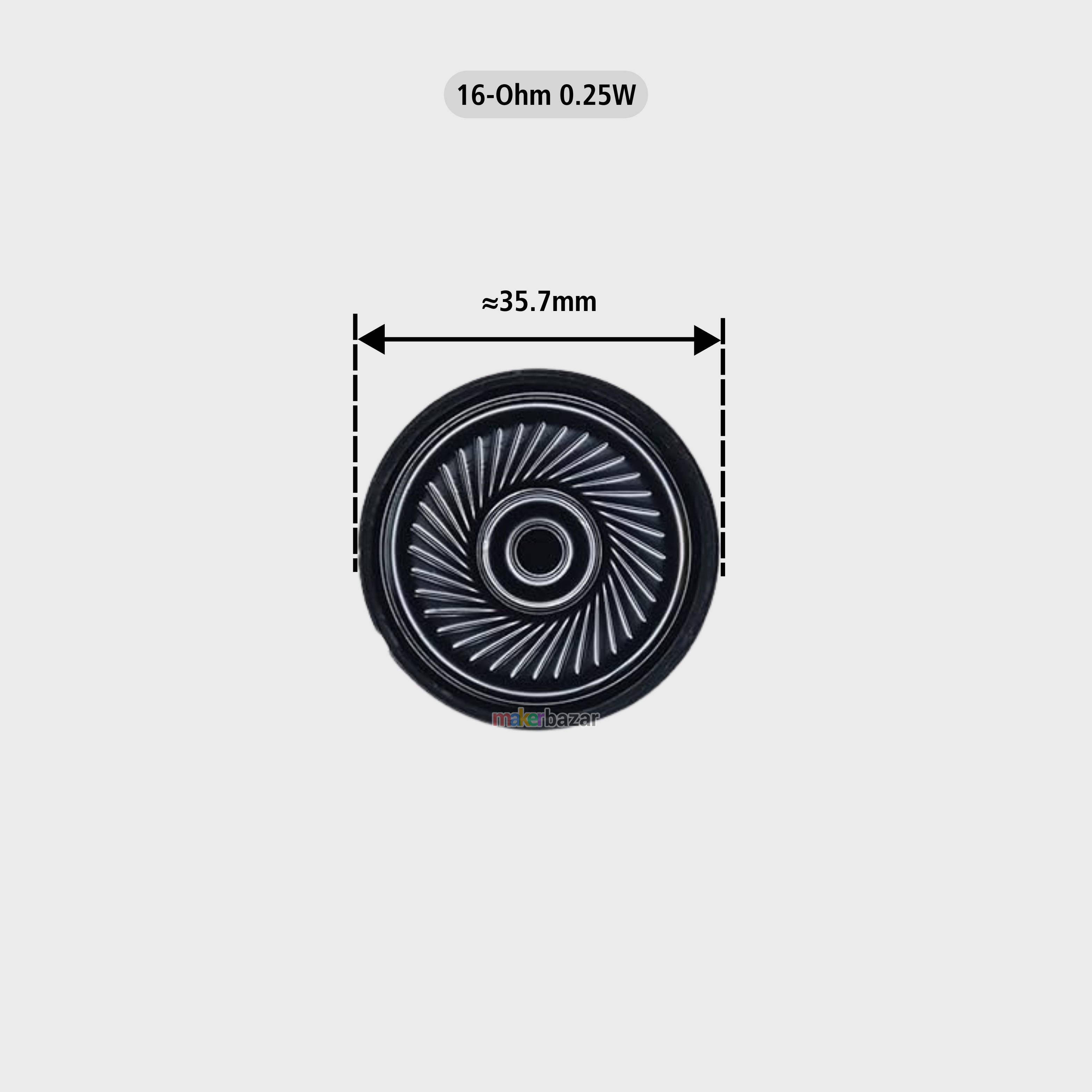 36mm LYS 8/16Ohm 0.25W Mylar Plastic Mini Toy Speaker