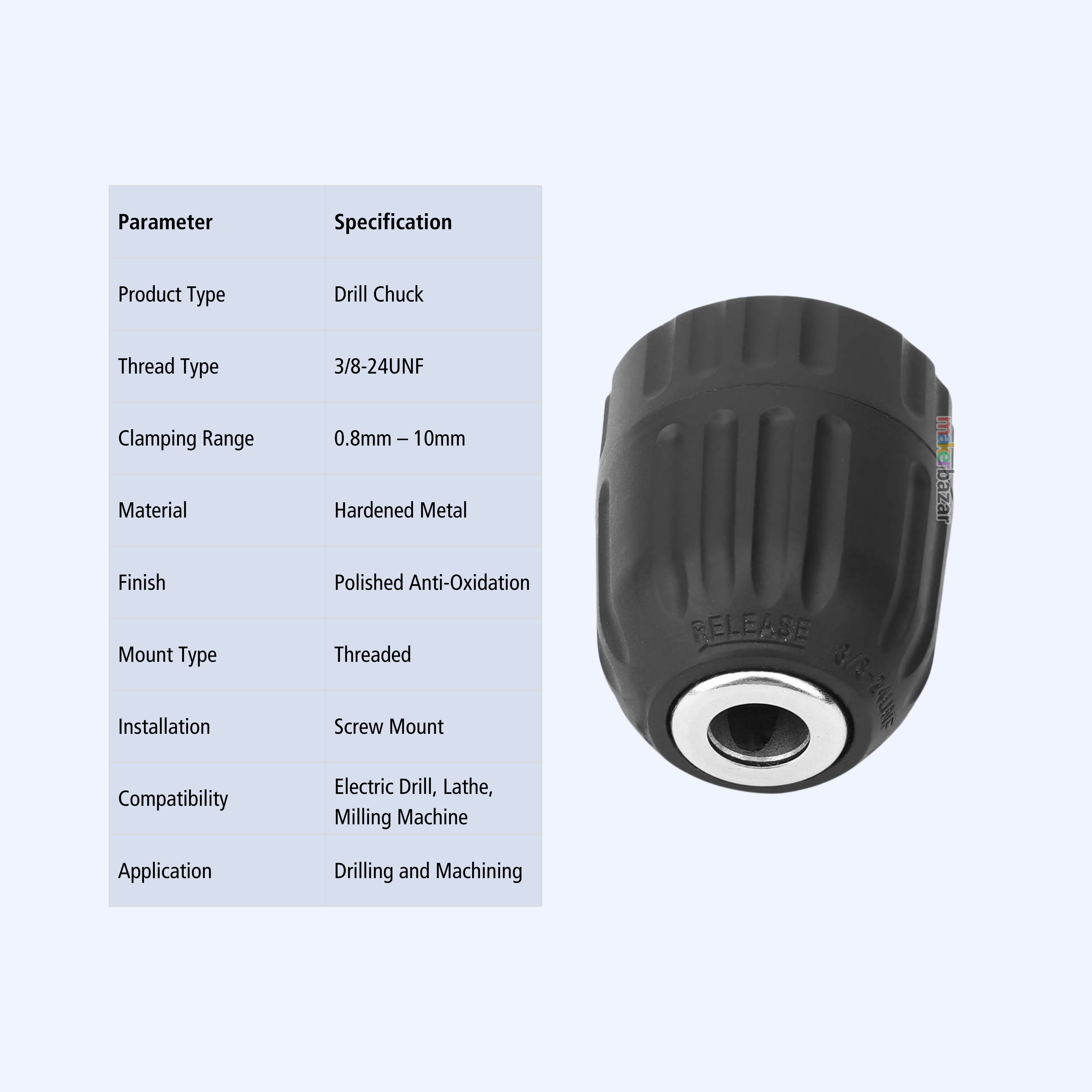 Drill Chuck Keyless Type for Electric Drill