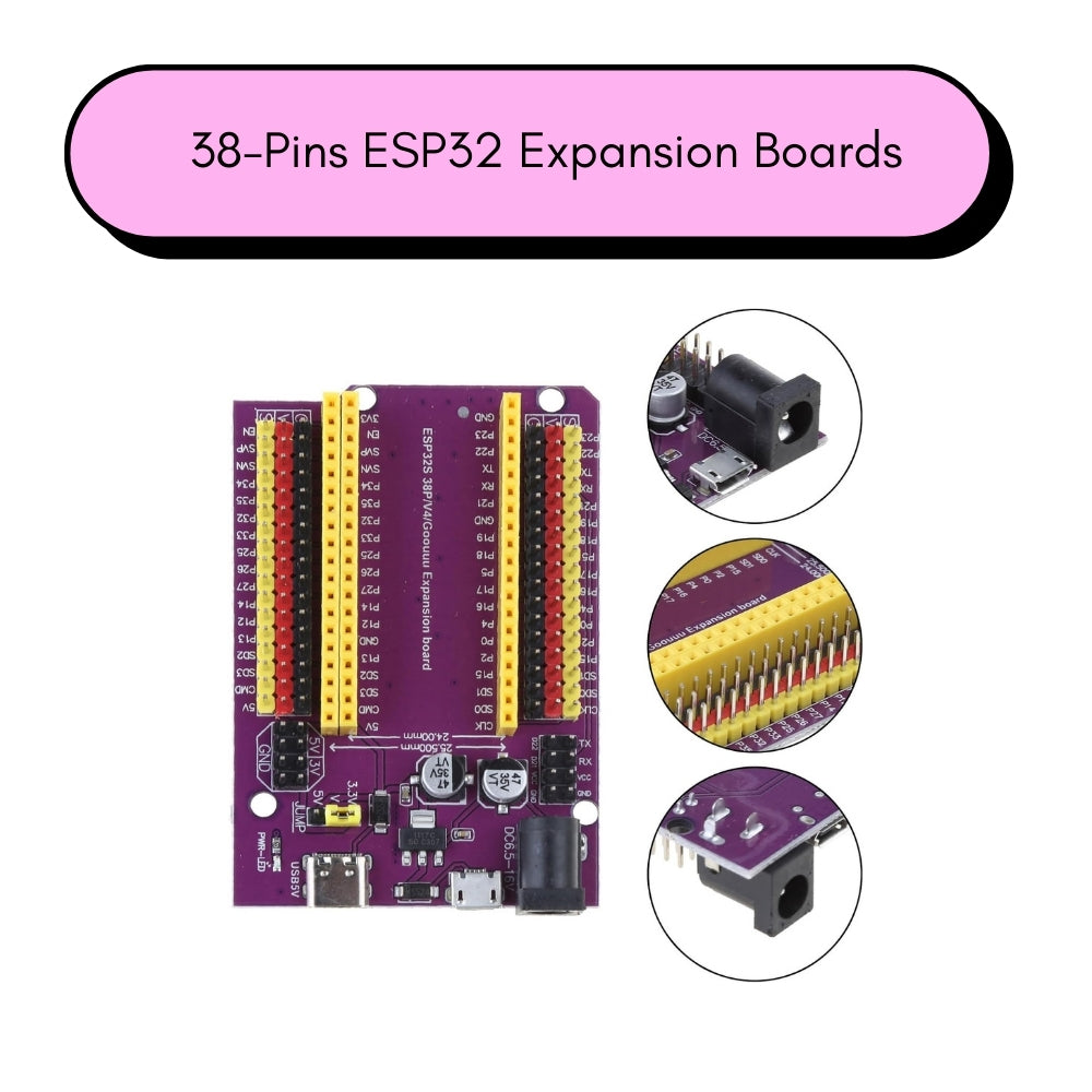 ESP32 GPIO Expansion Board with Type-C USB and Micro USB