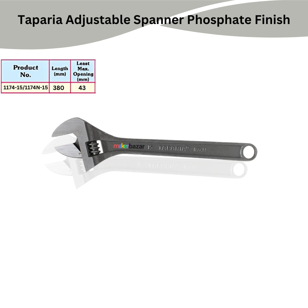 Taparia Adjustable Spanner Set Phosphate Finish (Printed Bag)