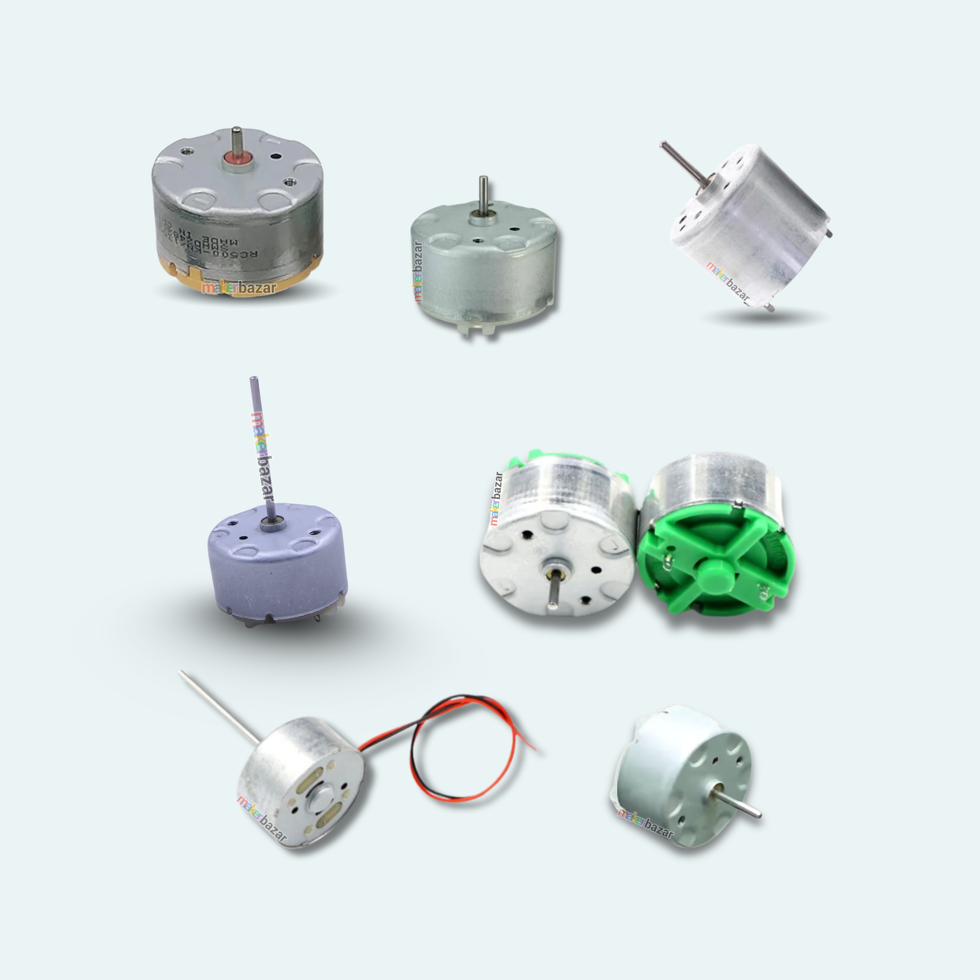 Mini Electric Flat Cylinder Motor with Long Shaft | Compact DC Motor ...