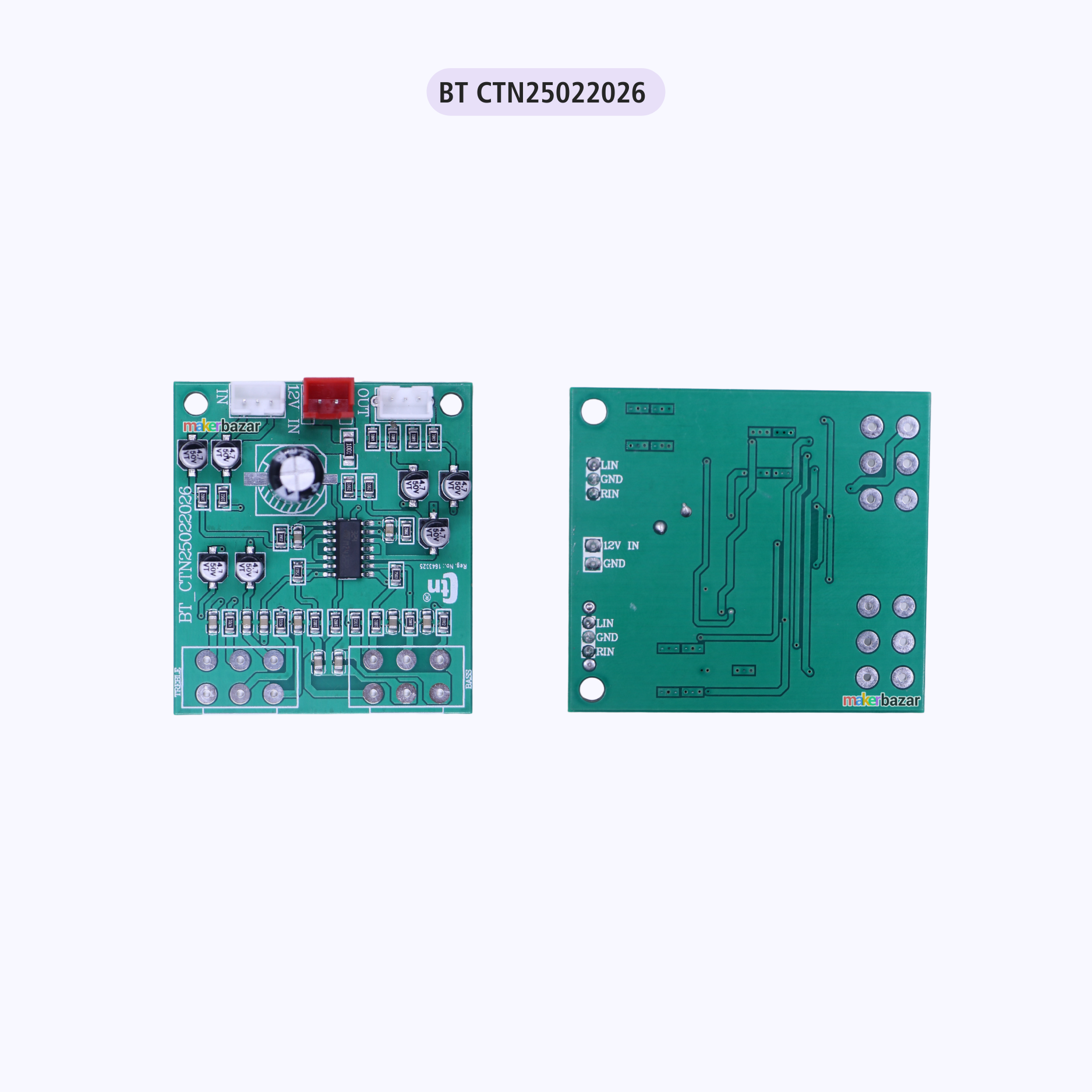 LM324 SMD Bass Treble Tone Control Preamplifier Board – 12V Audio Preamp Module