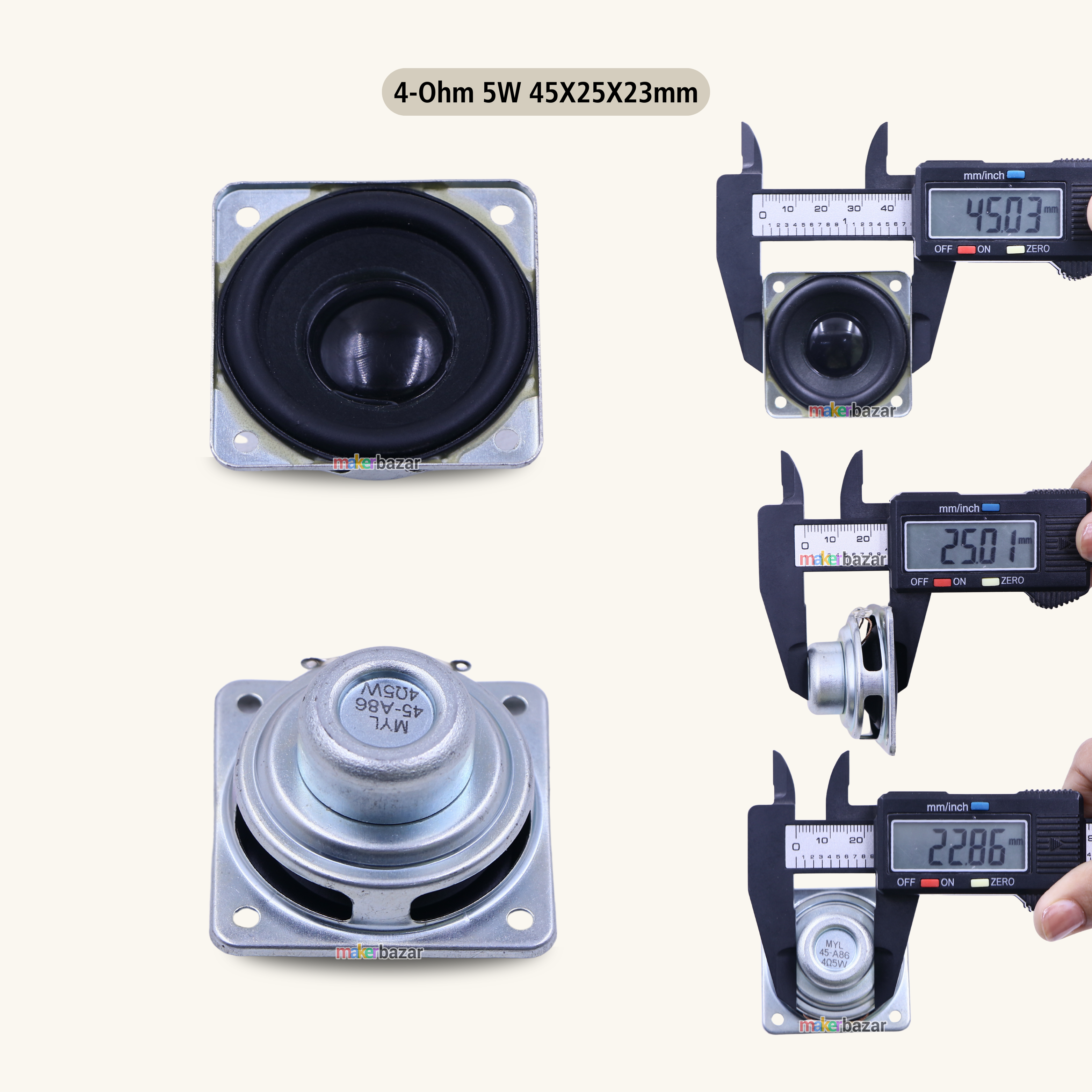 45mm 1.75-Inch Internal Magnet Speaker with Frame