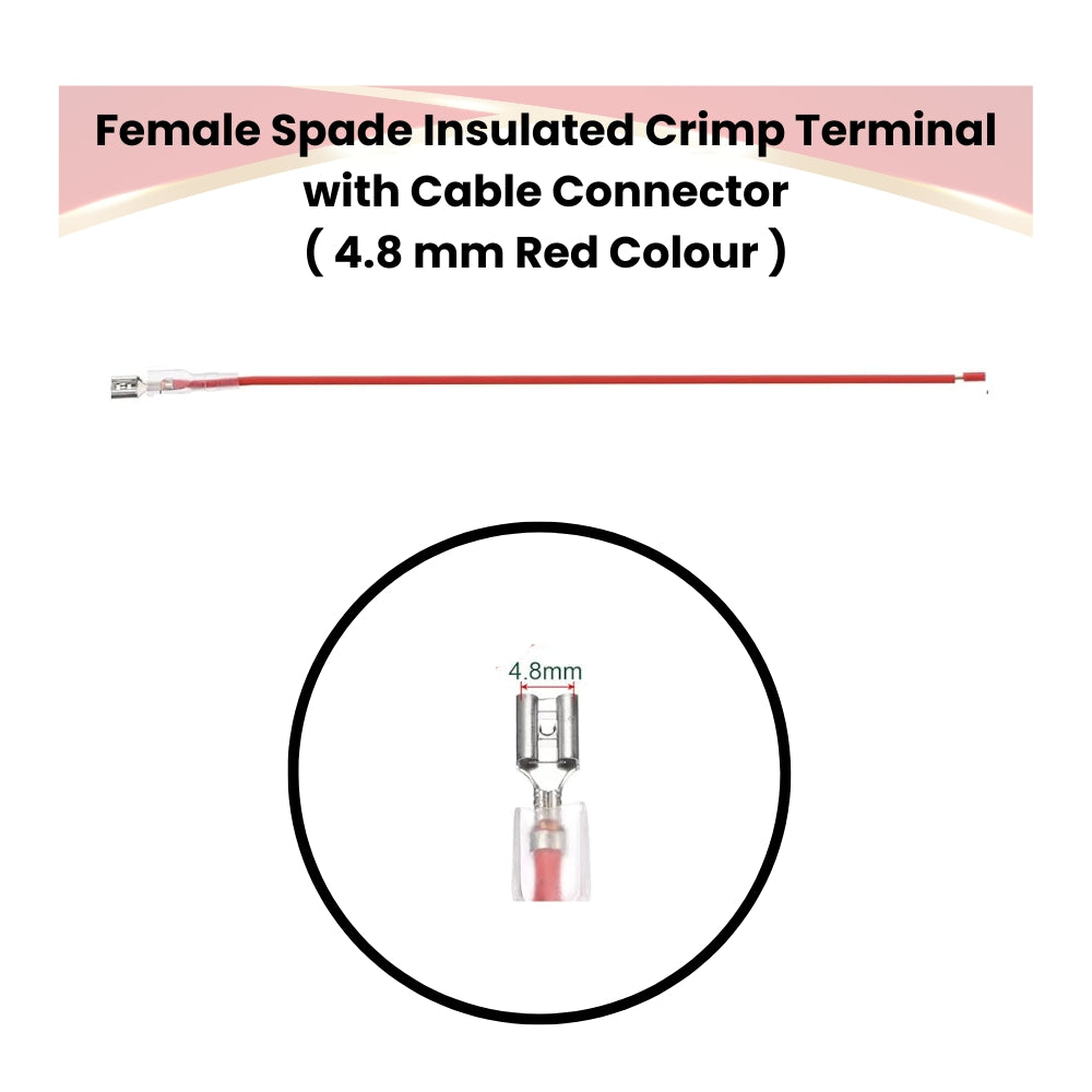 Female Spade Insulated Crimp Terminal with Cable Connector