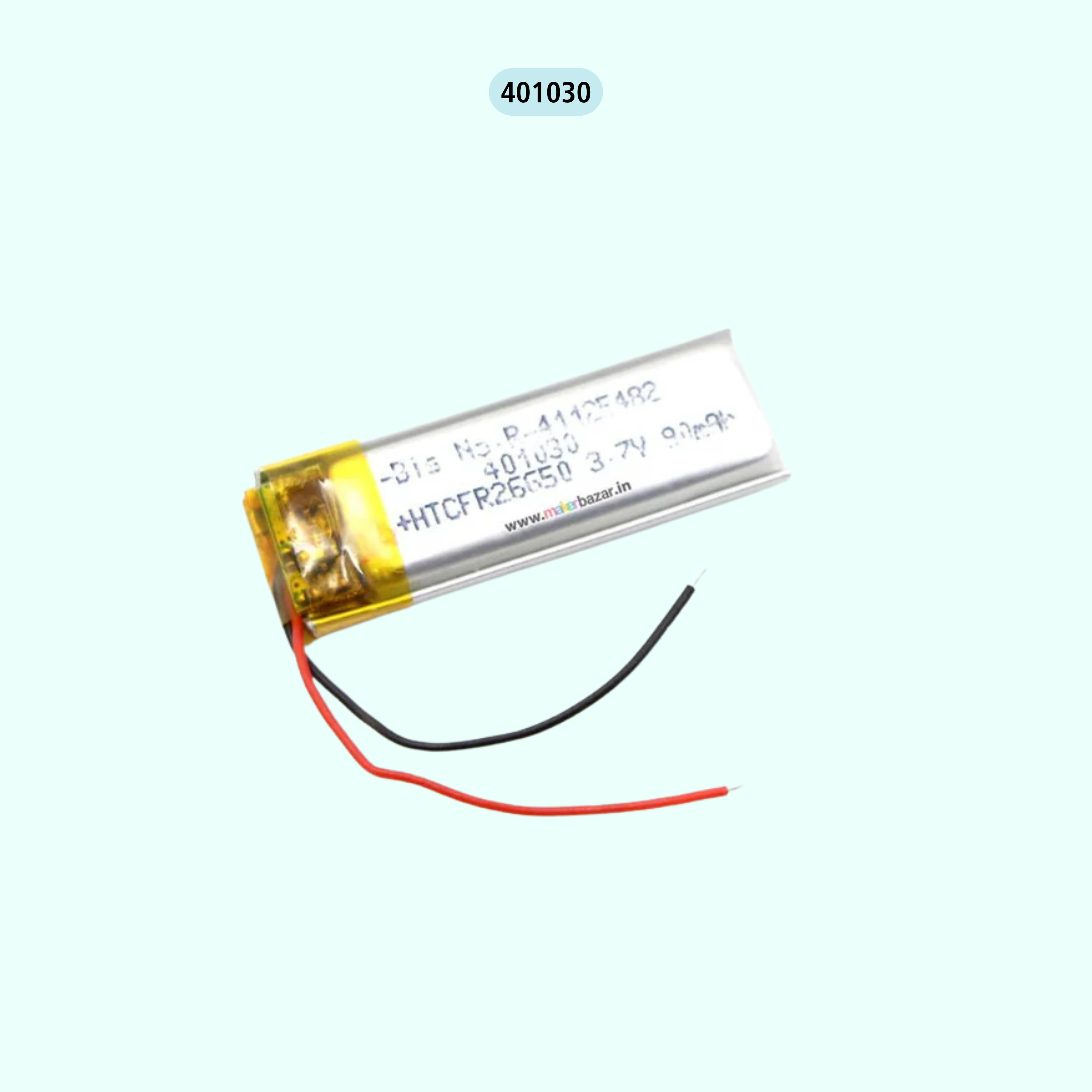Generic: 3.7V 90mah Lipo Battery - Single Cell Lithium Polymer Battery