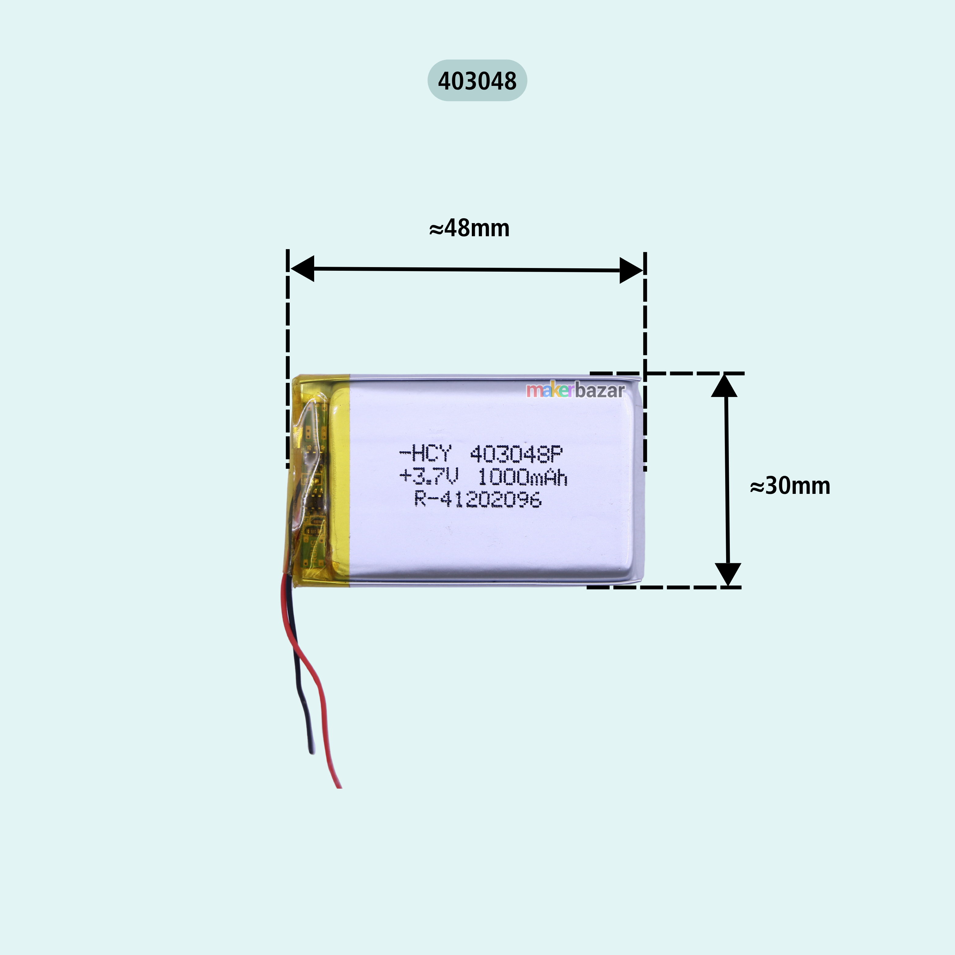 Generic: 3.7V 1000mAh Lithium Polymer Battery Single Cell