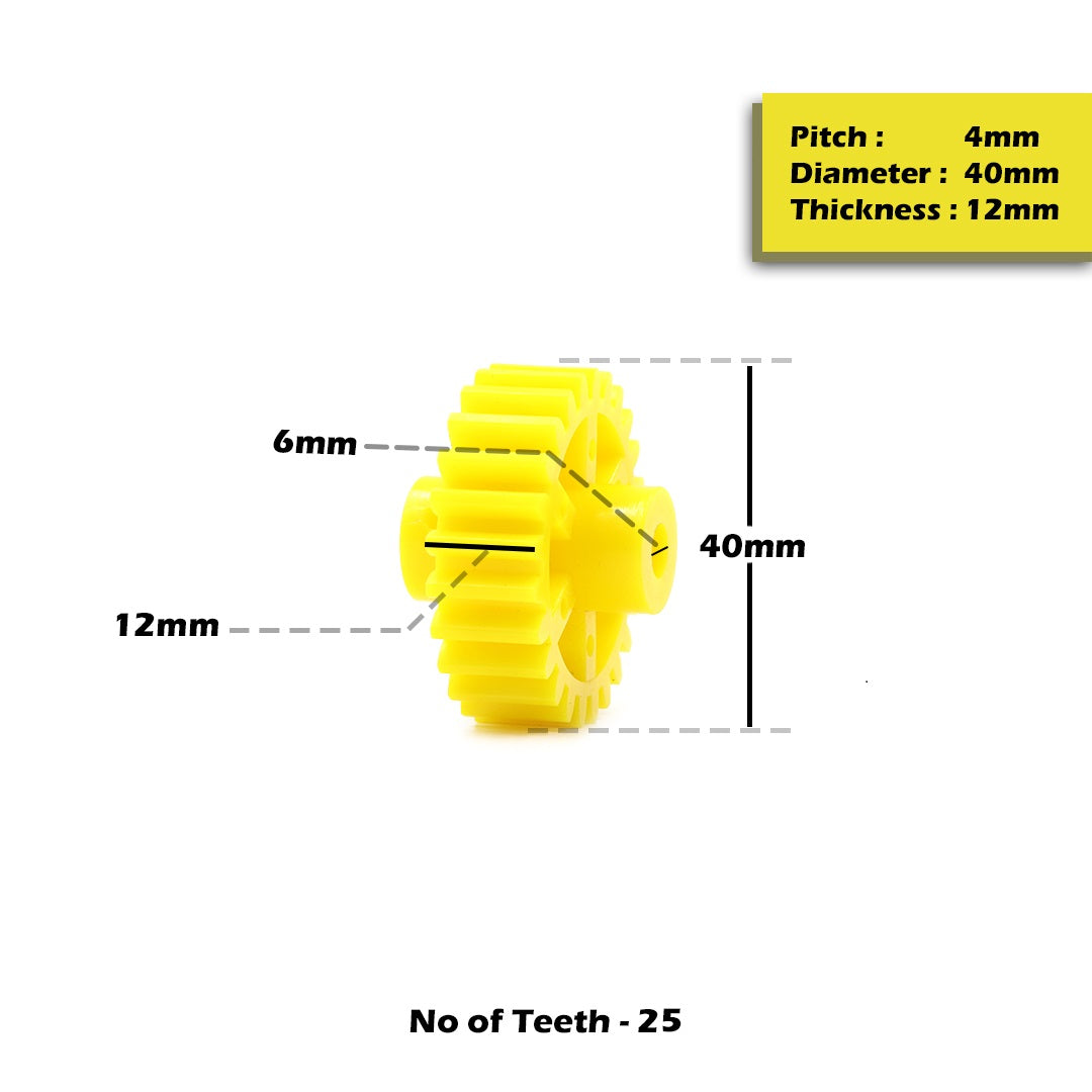 Circular Plastic Wheel Spur Gear (T:12mm)