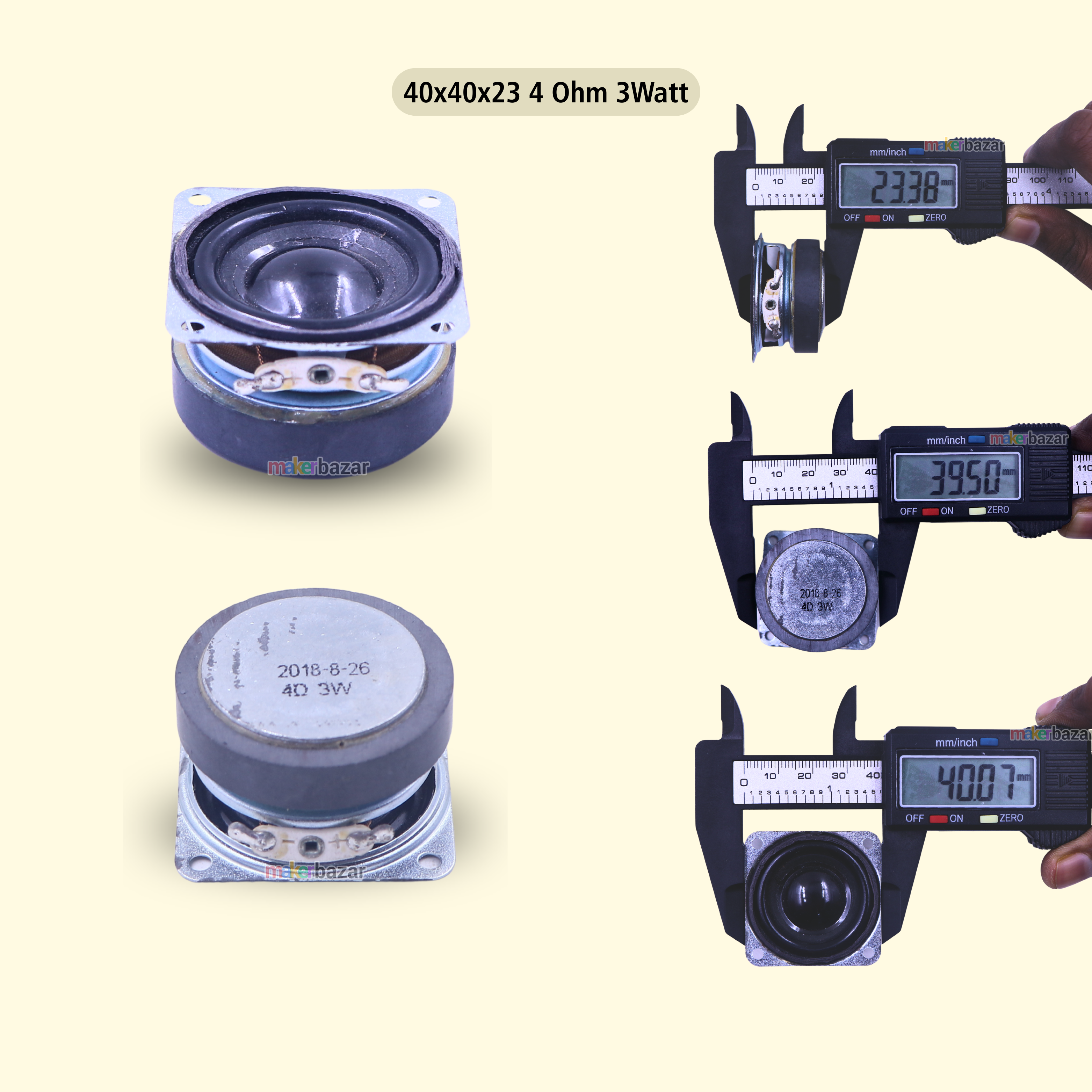 1.5-Inch Mini External Magnet Speaker Metal Body With Frame
