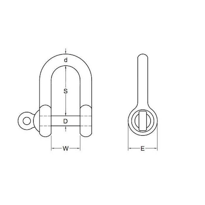 Mild Steel Dee Shackle Screw-Pin