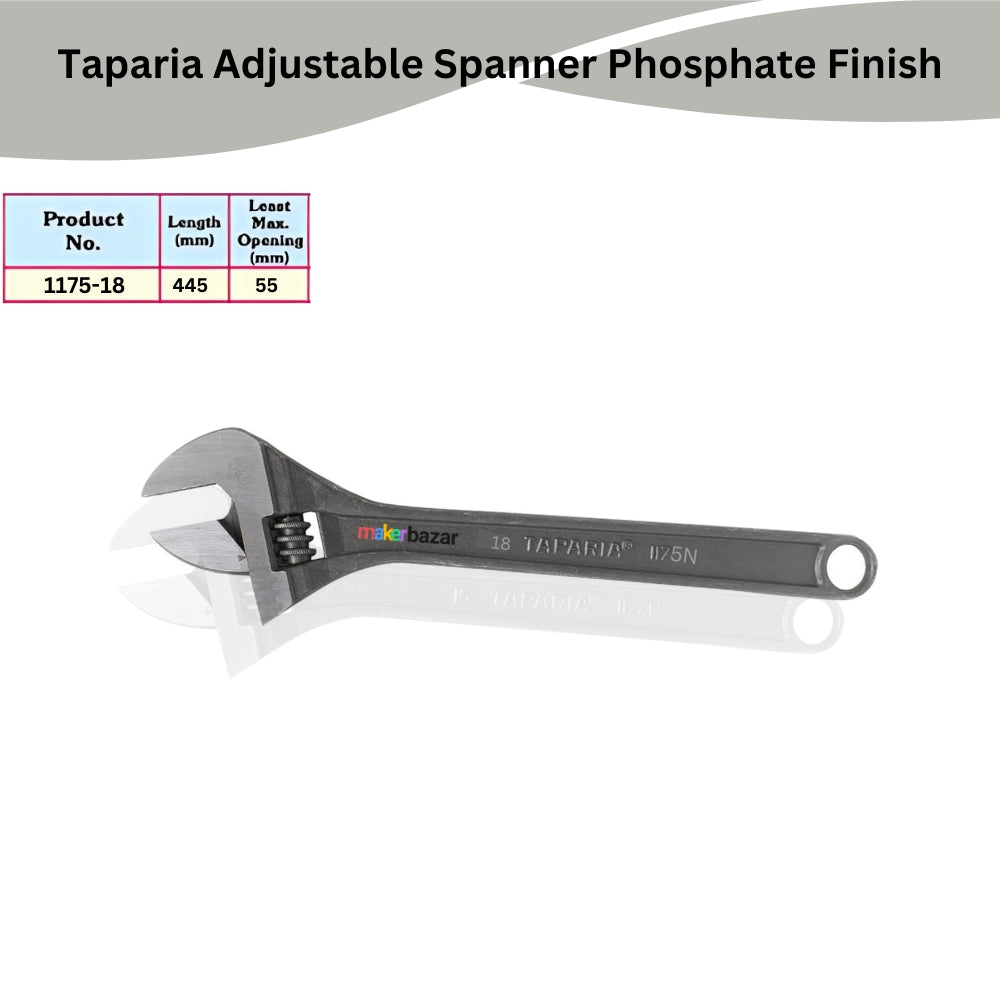 Taparia Adjustable Spanner Set Phosphate Finish (Printed Bag)