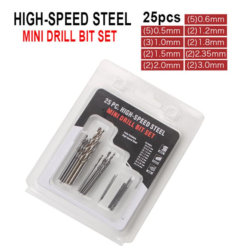 25Pcs Micro Drill Bits 0.5–3mm for PCB, Jewelry & DIY Work