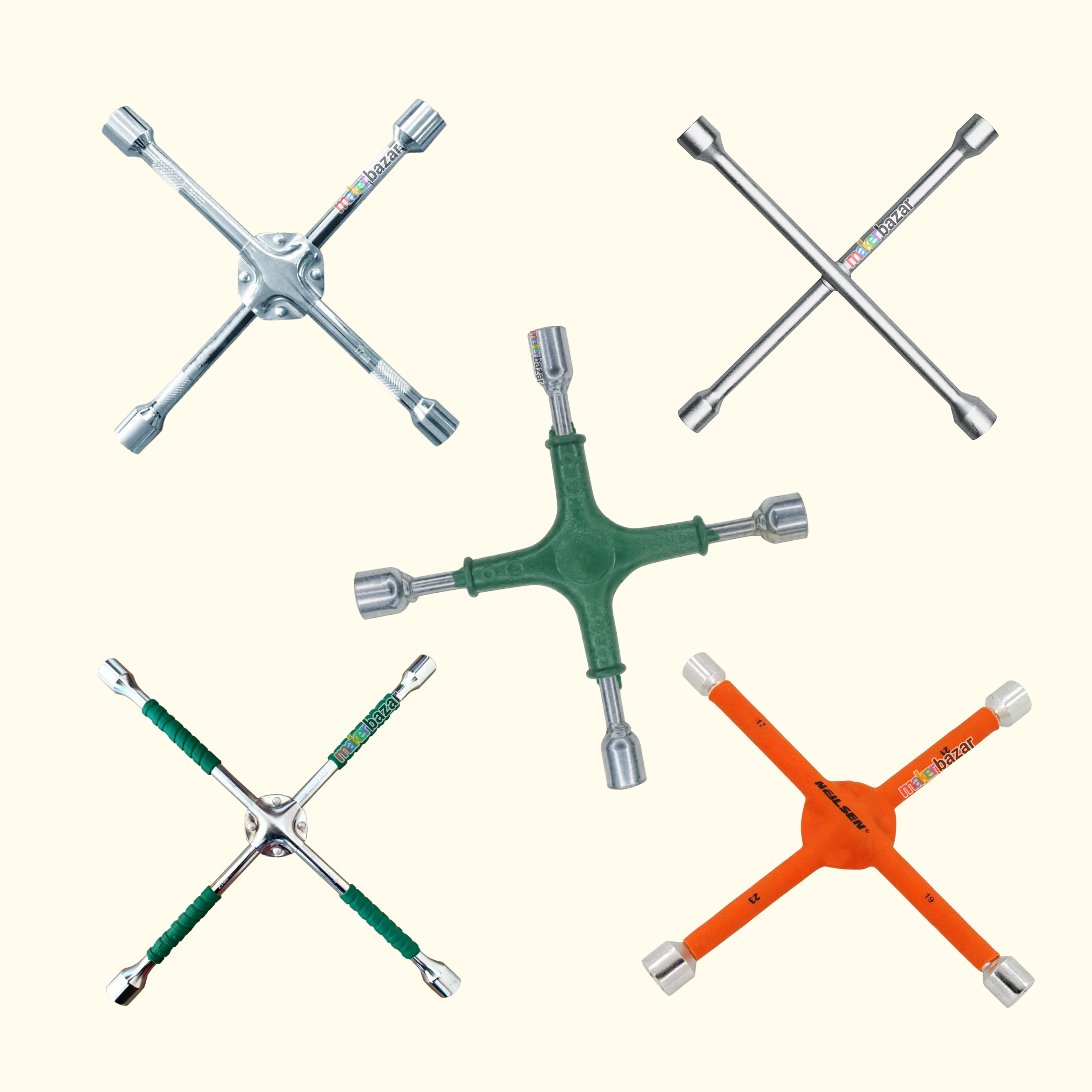 Generic: 4-Way Cross Wheel Spanner Car Wheel Wrench