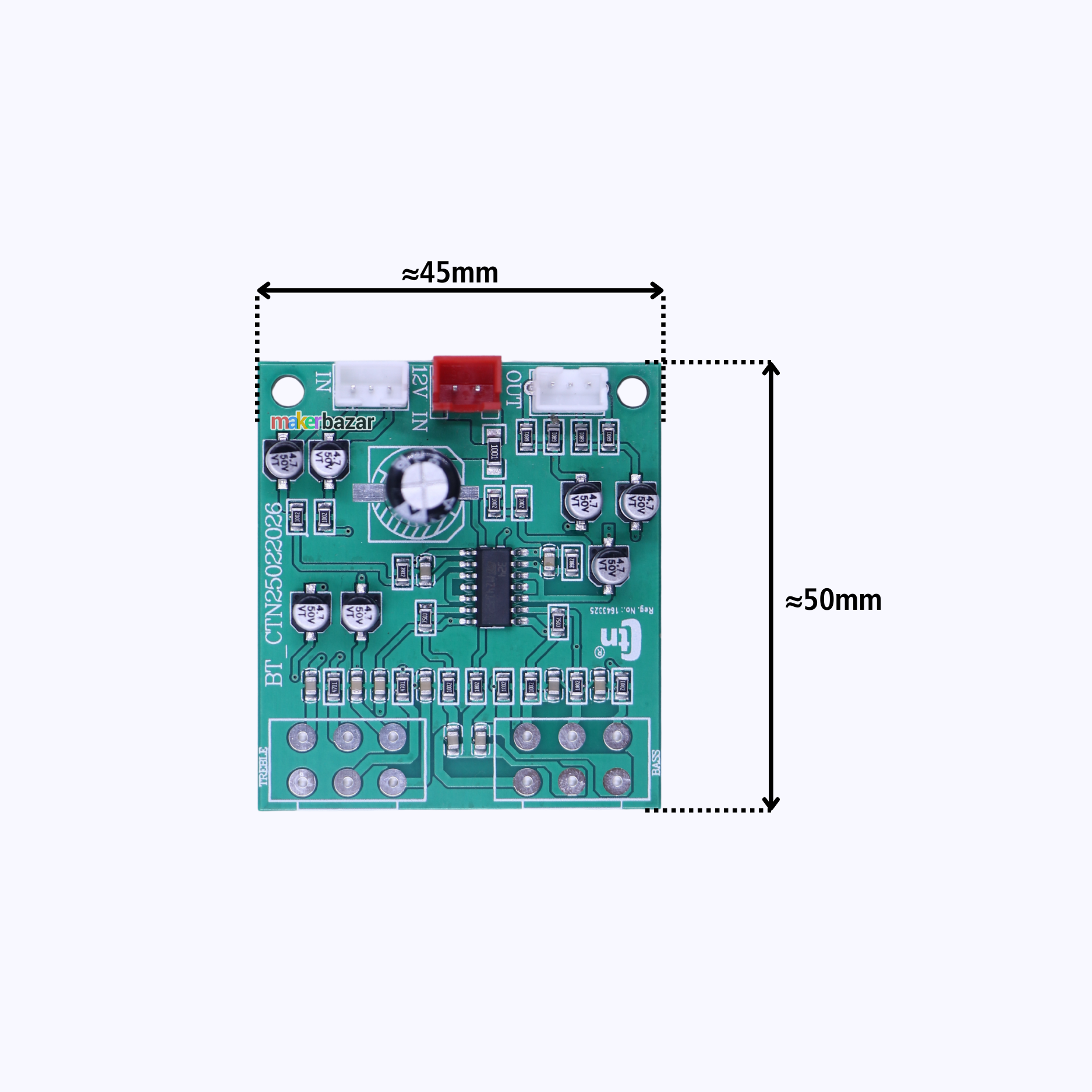 LM324 SMD Bass Treble Tone Control Preamplifier Board – 12V Audio Preamp Module