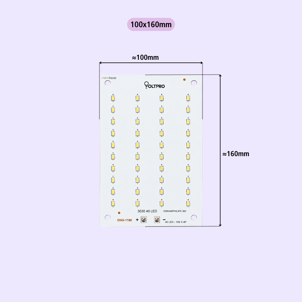 40W MCPCB Warm-White Metal Core LED PCB