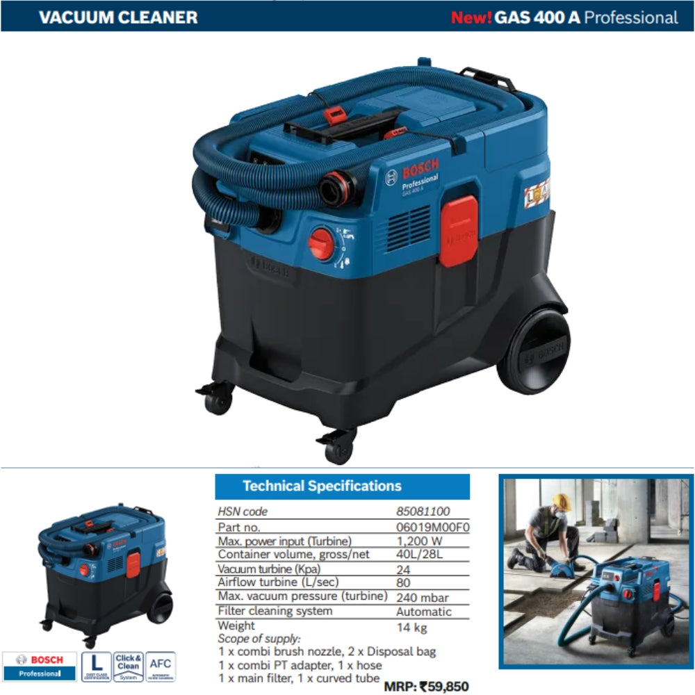 Bosch GAS-Series Professional Vacuum Cleaners