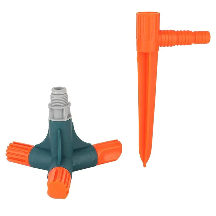 360° Rotating Water Sprinkler with Ground Insertion Rod for Garden