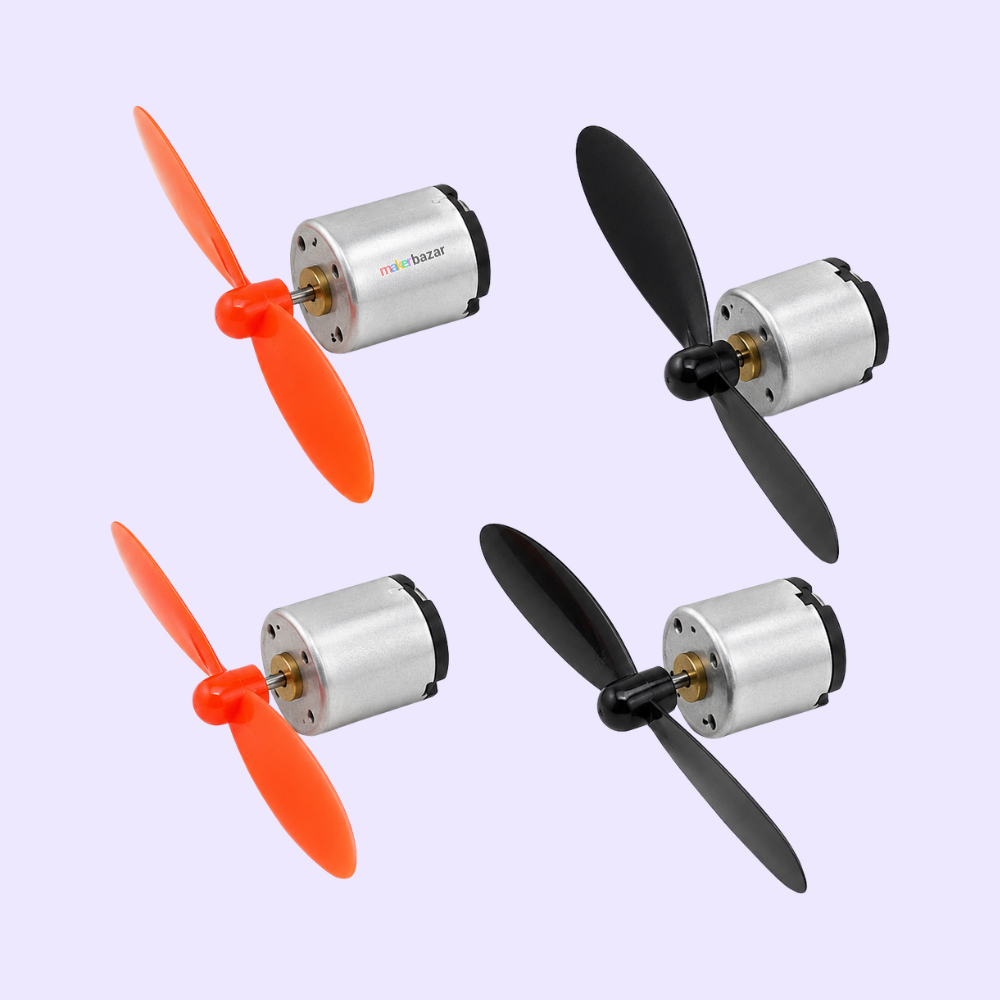 4pcs Mini 1220 Silent Motor with 2-Blade Propellor Fan for DIY Science Projects