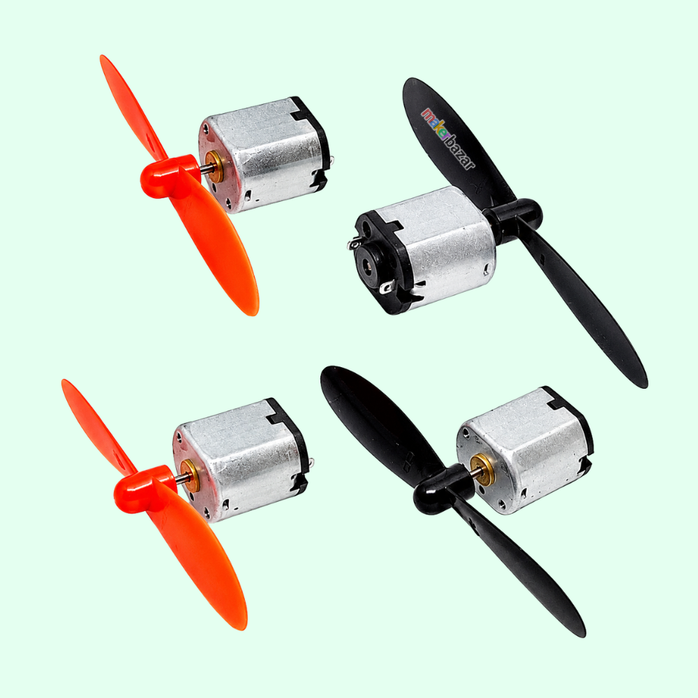 4pcs Mini N20 Silent Motor with 2-Blade Propellor Fan for DIY Science Projects
