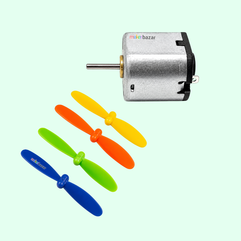 4pcs Mini N20 Silent Motor with 2-Blade Propellor Fan for DIY Science Projects