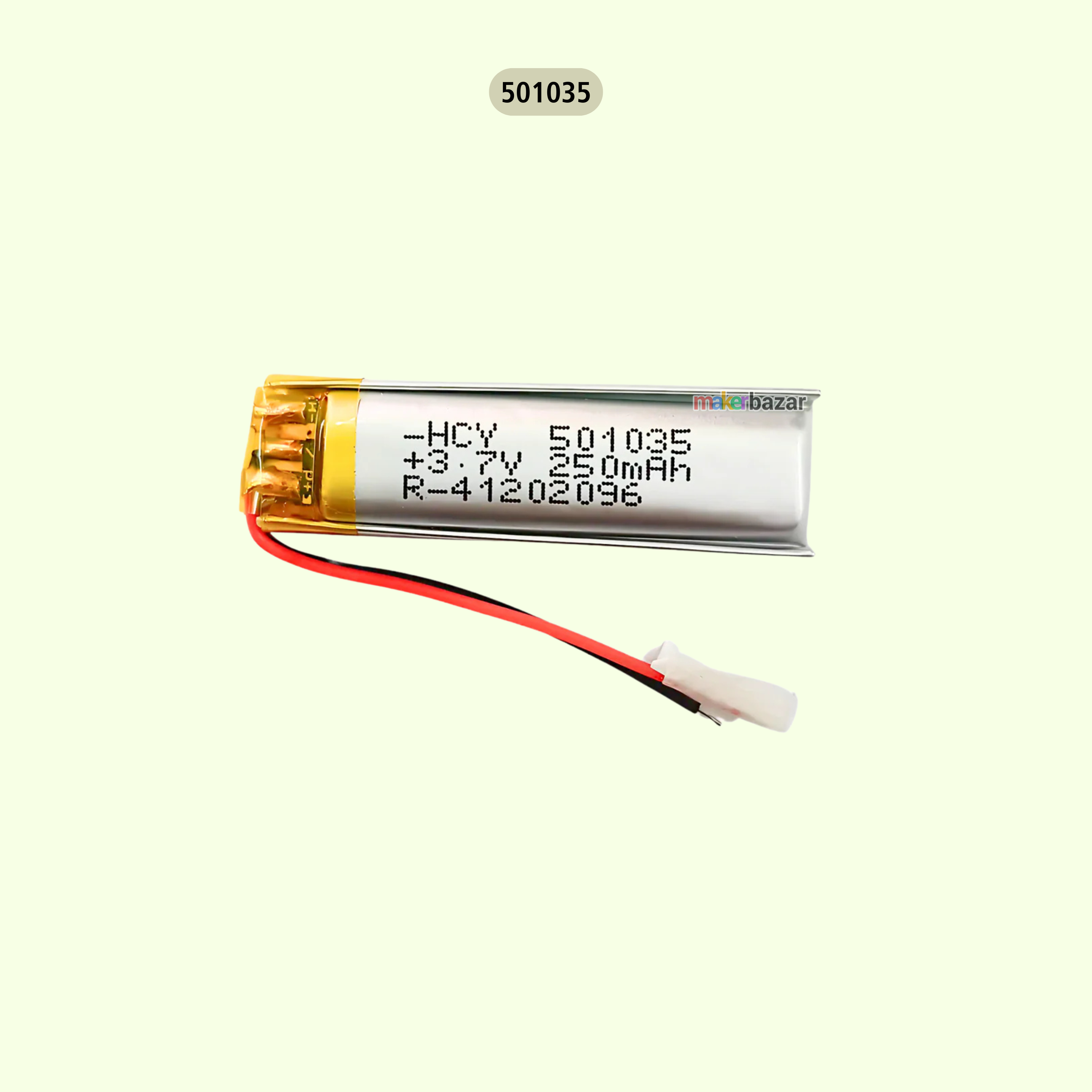 3.7V 250mAh LiPo Battery Single Cell Lithium Polymer