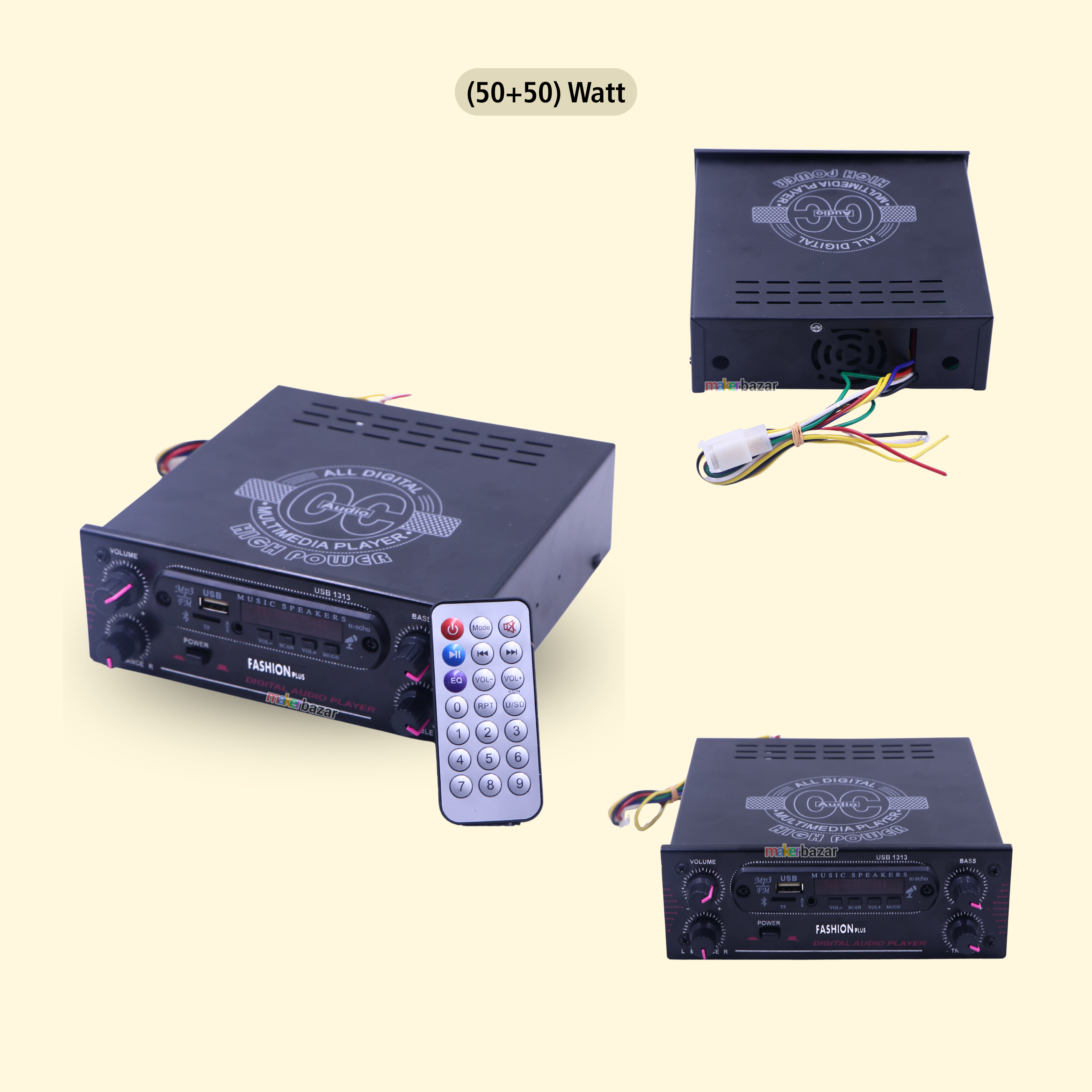 DC Enclosed Metal Body Bluetooth Music Player with Remote (FM/AUX/USB/SD)