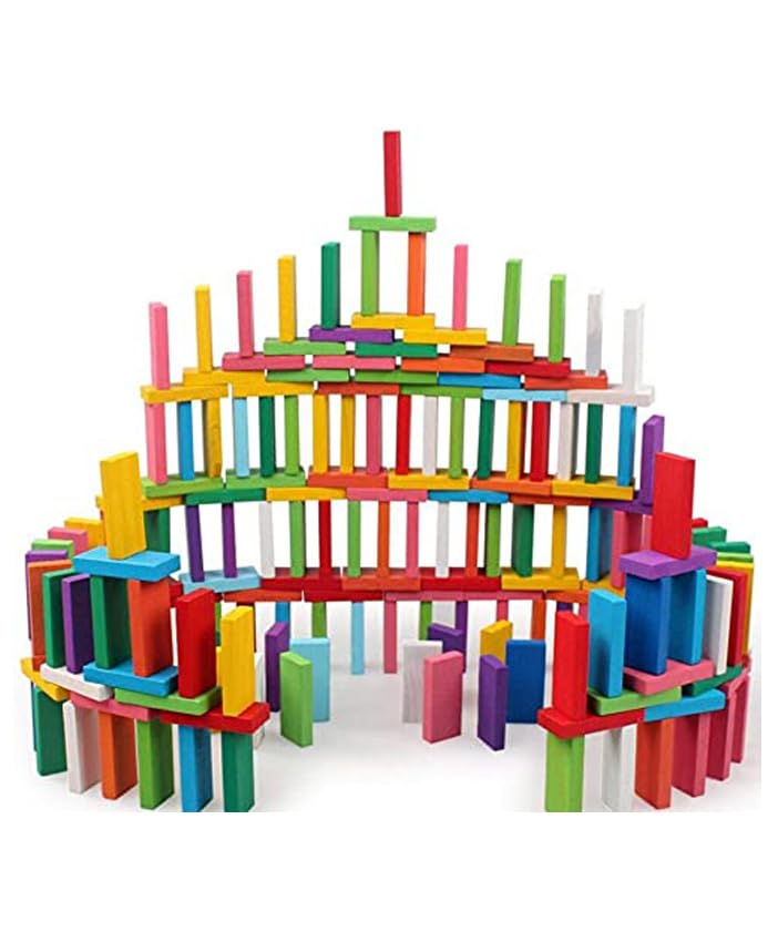 120pcs 12-Colors Wooden Domino Block Set