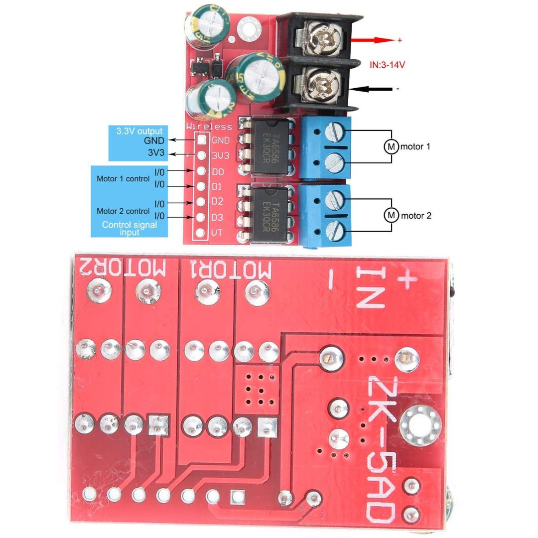 TA6586 3V-14V 5A Dual DC Motor Drive Module
