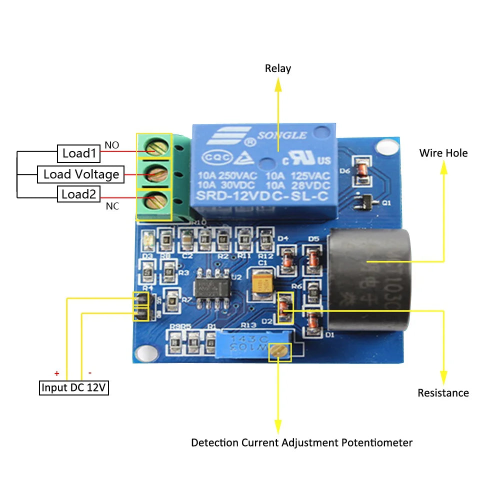 Overcurrent Protection AC Current Detection Sensor Module