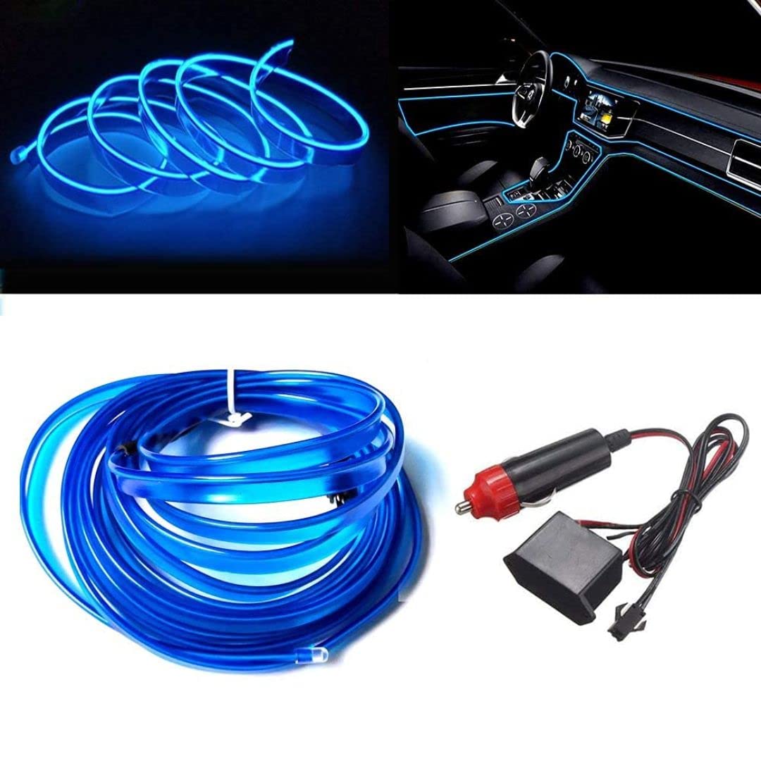 5M EL Wire Neon LED Strip Panel Gap String Glowing Rope for Cars