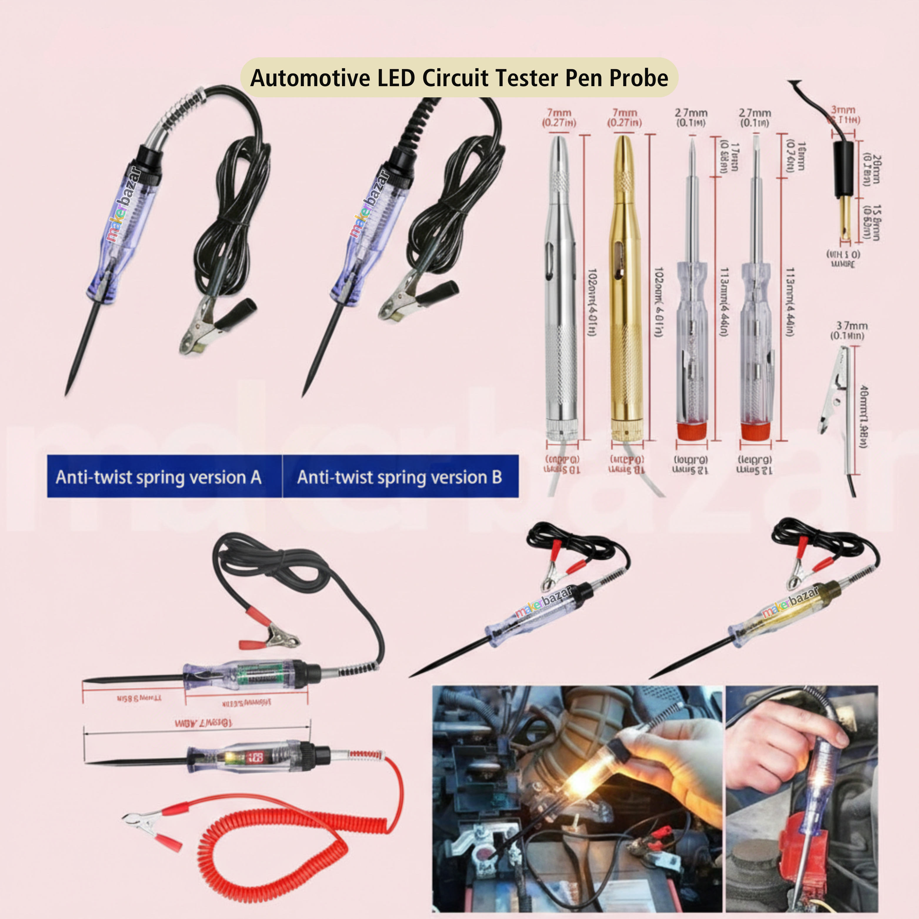Automotive LED Circuit Tester Pen Probe for Car