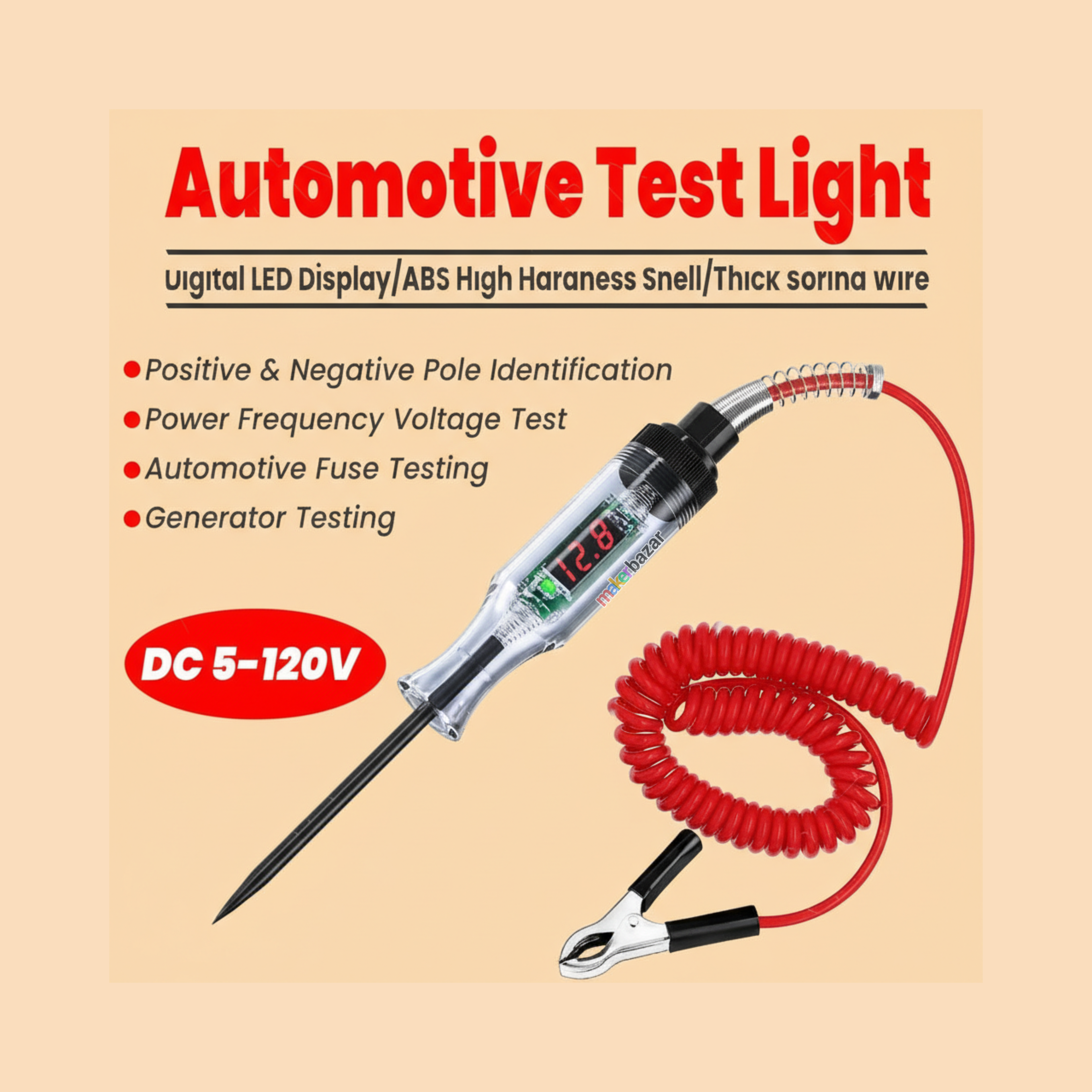 Automotive LED Circuit Tester Pen Probe for Car