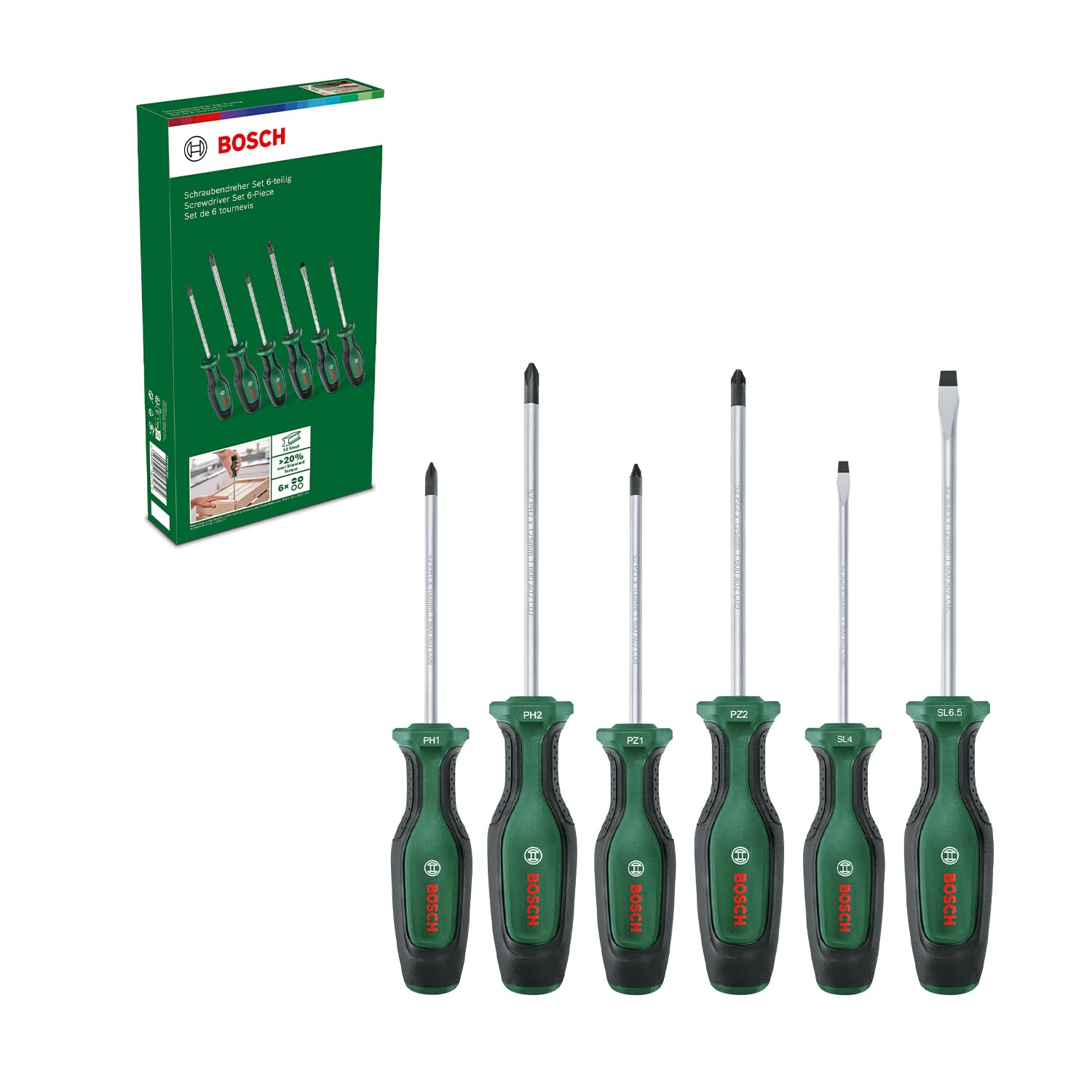 Bosch Screwdriver Set With Soft-Grip and Magnetic-Tip