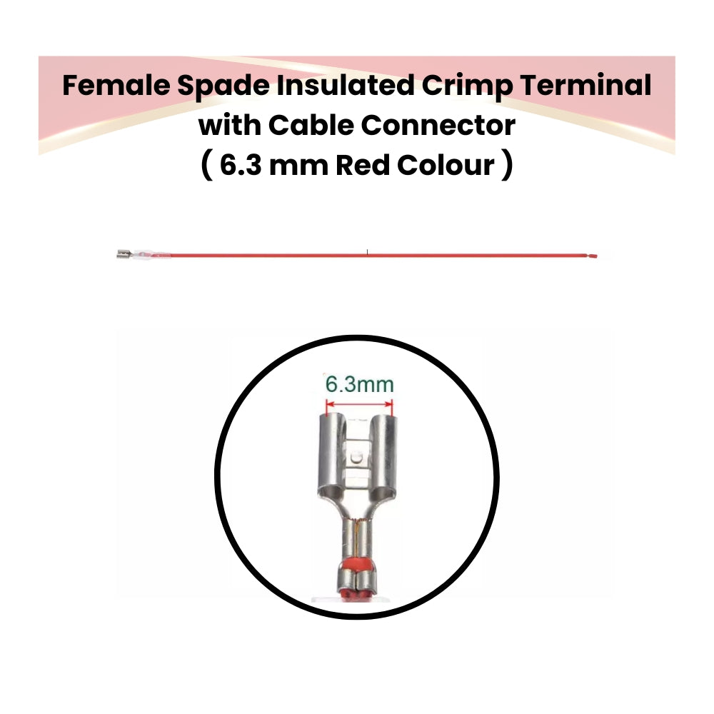 Female Spade Insulated Crimp Terminal with Cable Connector