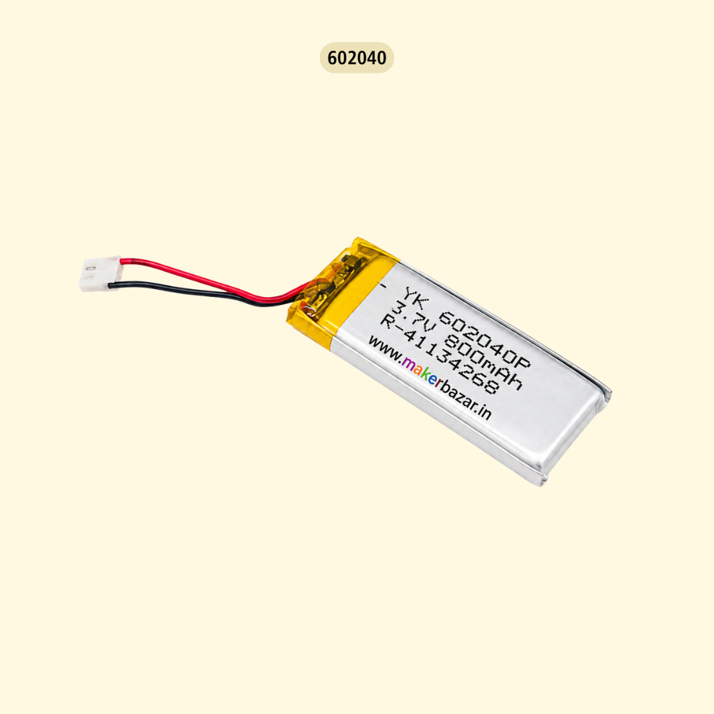 Lipo Battery - Single Cell 3.7V 800mAh Lithium Polymer Battery