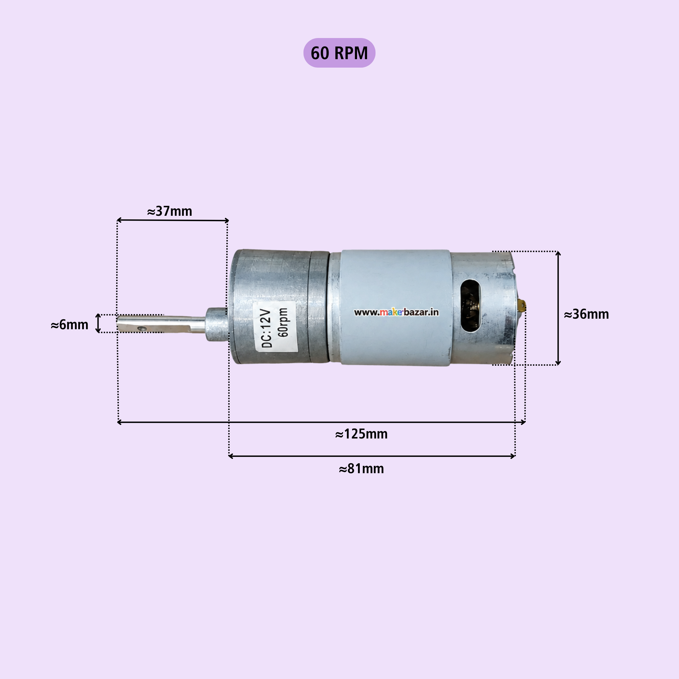 High Torque 555 DC Electric Gear Motor