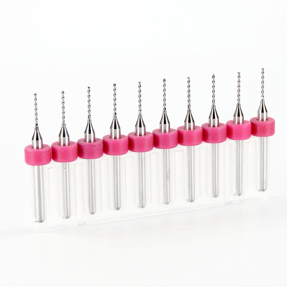 10pcs PCB Drill Bits 1/8" Shank Tungsten Carbide Rotary Tool