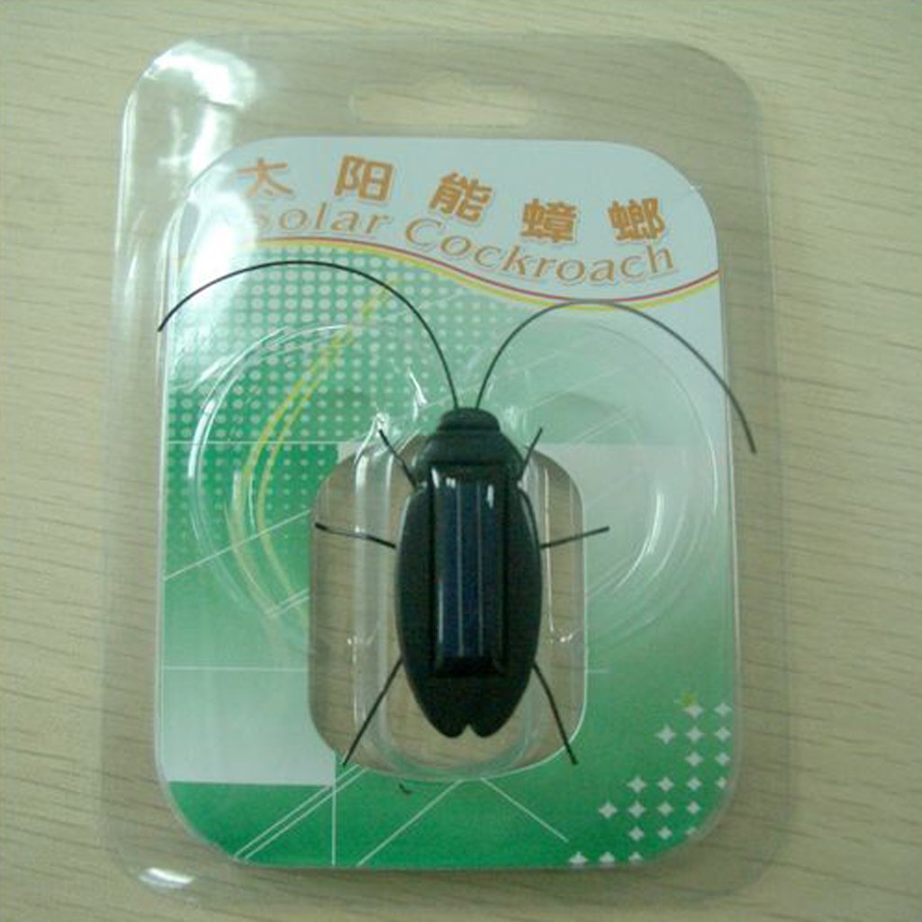 Solar Powered Vibrating Black Cockroach Bug