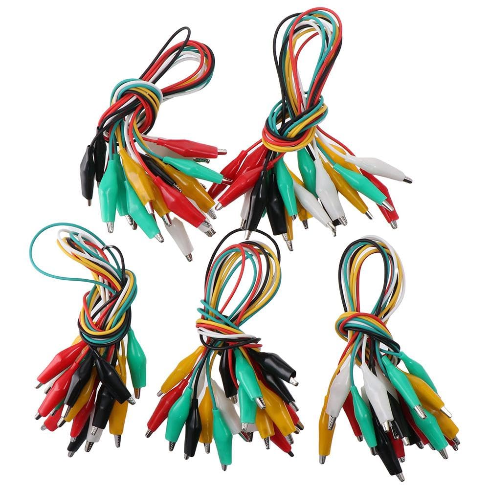 Multicolor Alligator Crocodile Clips Electrical Test Lead Wire 19in/50cm