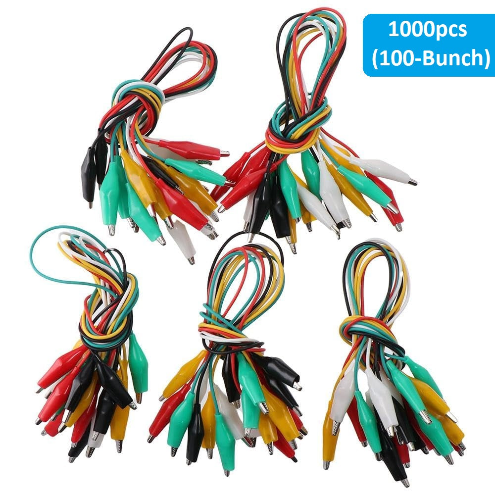 10pcs Multicolor Alligator Crocodile Clips Electrical Test Lead Wire 19in/50cm