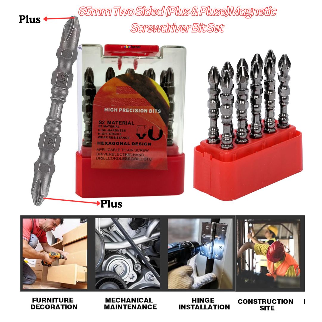 65mm PH2 Two Sided Magnetic Screwdriver Bit Set