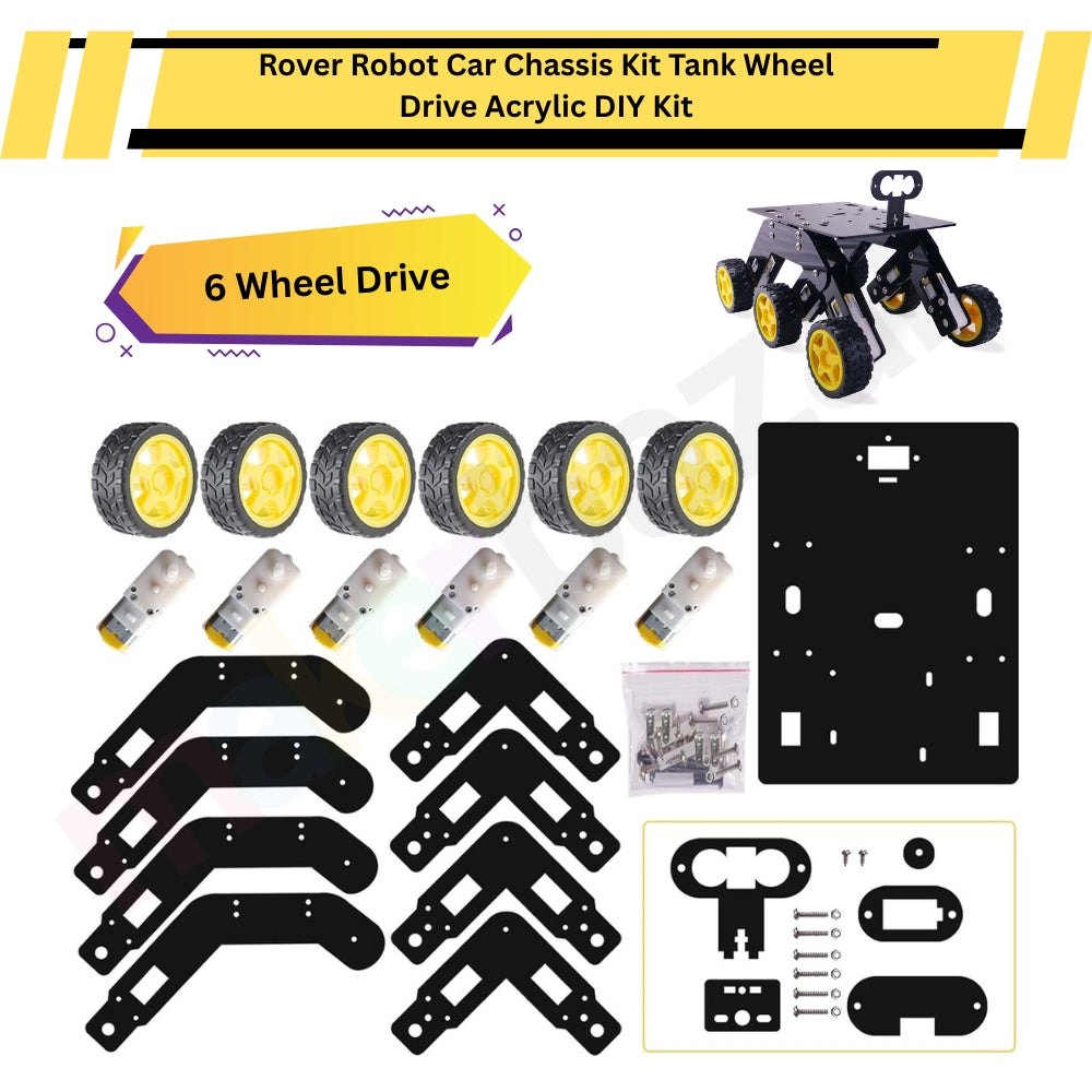Rover Robot Car Chassis Kit Tank Wheel Drive Acrylic DIY Kit