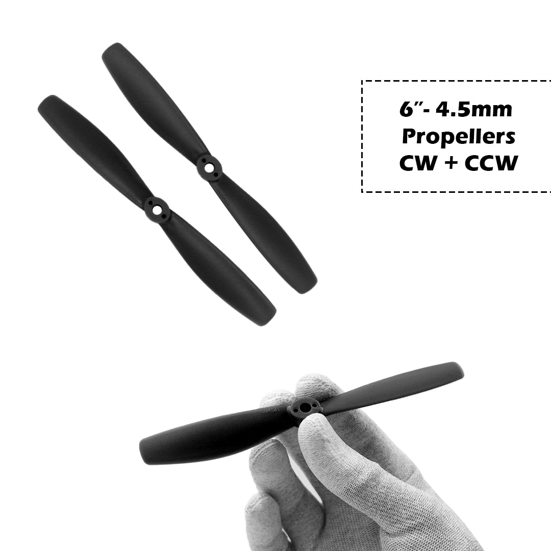 2-Blades 4.5mm Propellers For Drone/Quadcopters CW + CCW (1-Pair)