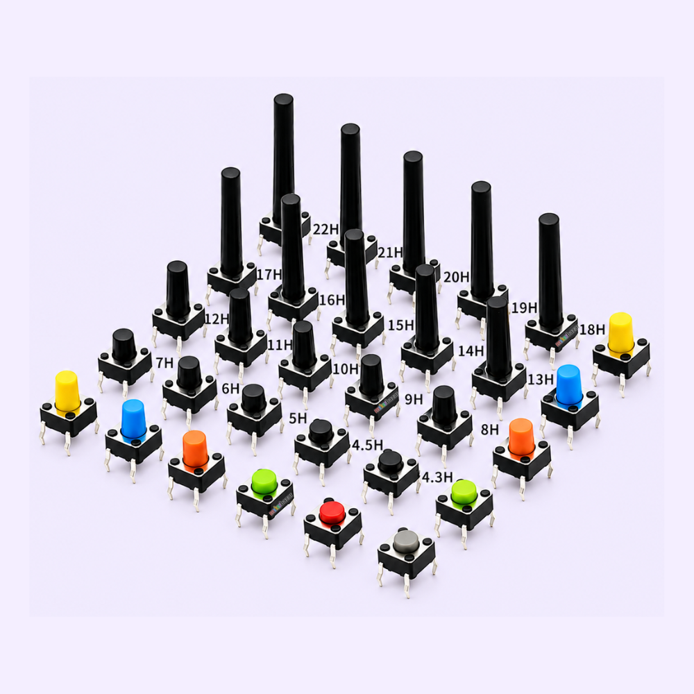 6x6mm DIP Mini Tactile Push Button Switch - 4Legs