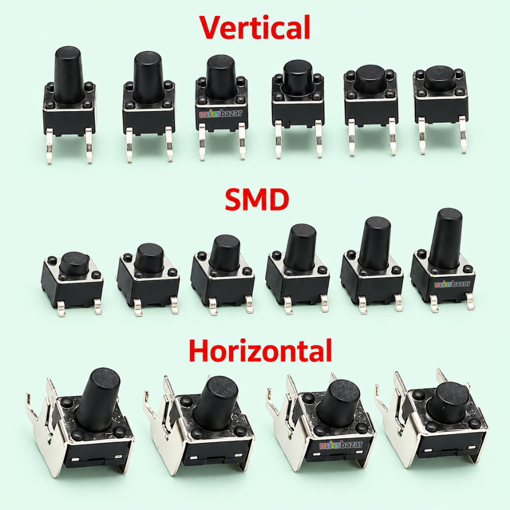6x6mm DIP Mini Tactile Push Button Switch - 4Legs